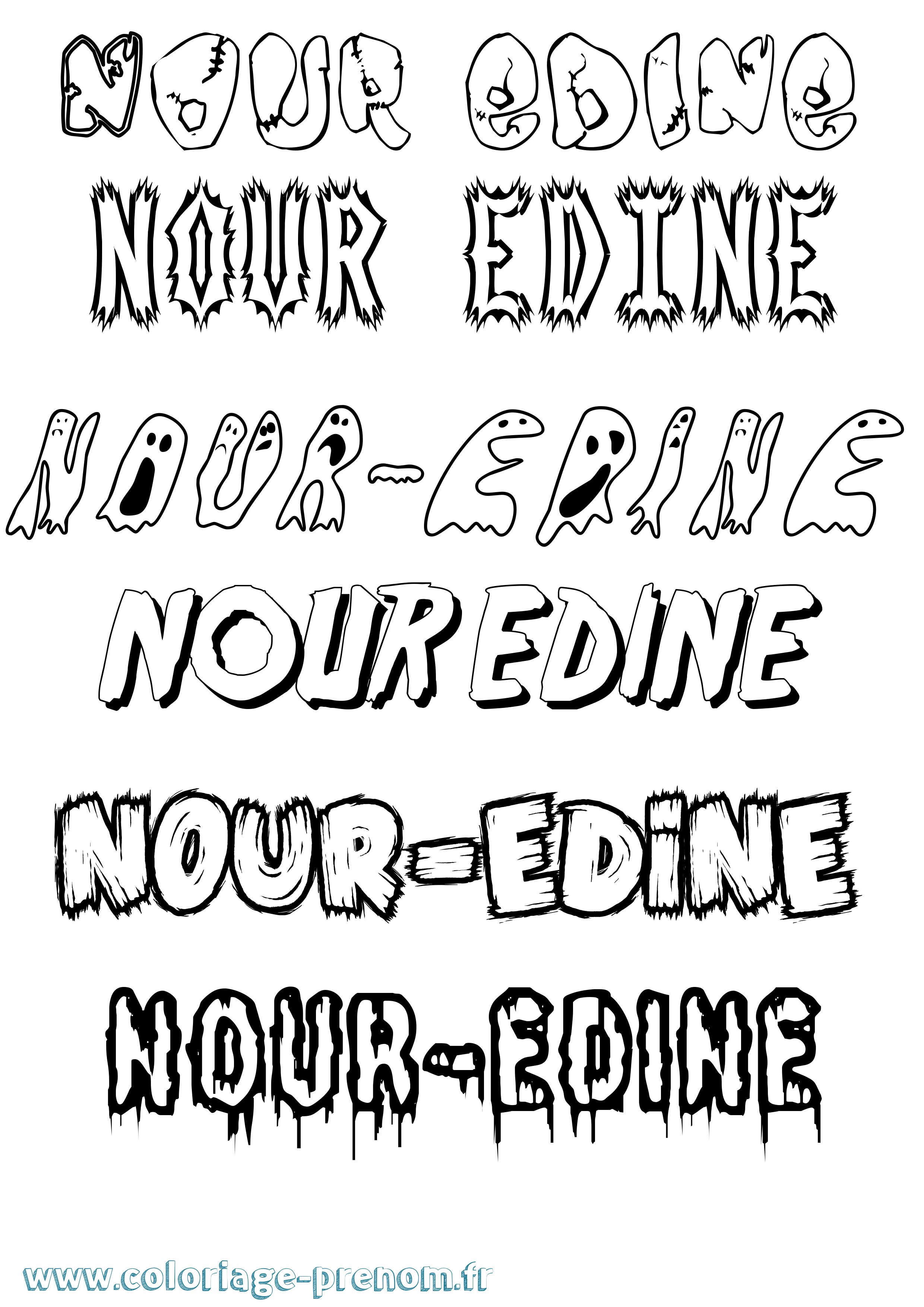 Coloriage Nour-Edine Frisson Coloriage prénom Nour-Edine Frisson