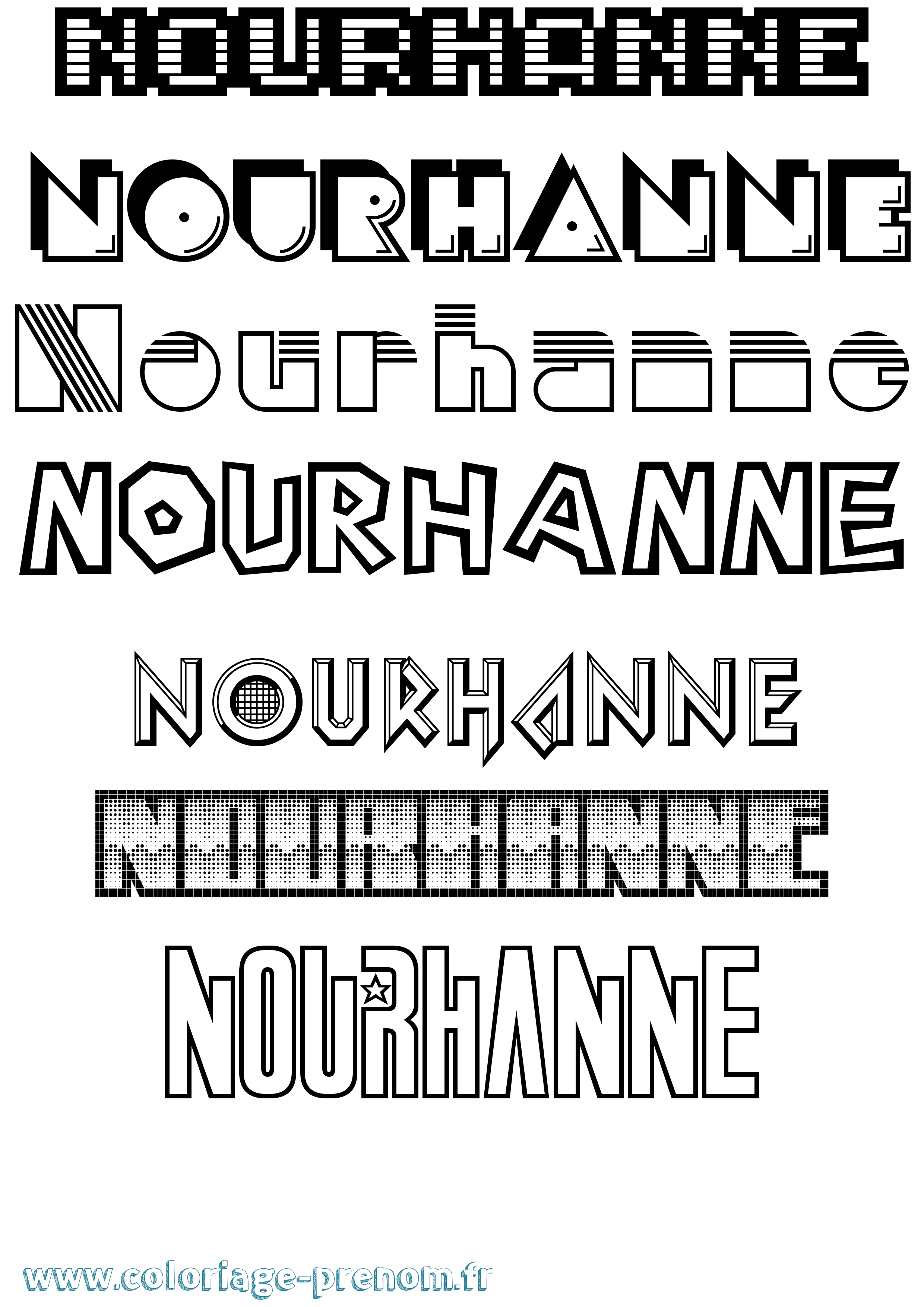 Coloriage Nourhanne Jeux Vidéos Coloriage prénom Nourhanne Jeux Vidéos