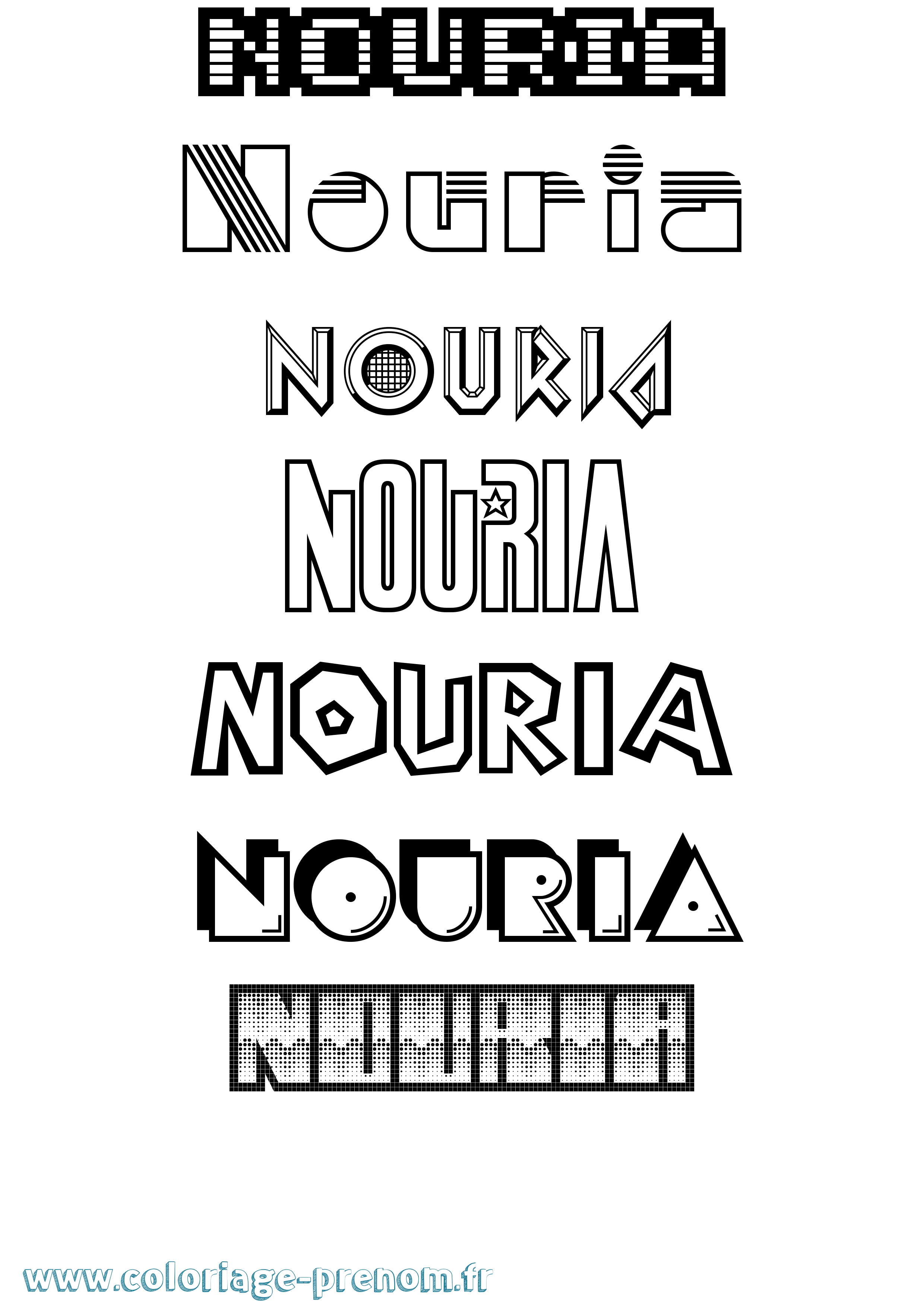 Coloriage Nouria Jeux Vidéos Coloriage prénom Nouria Jeux Vidéos
