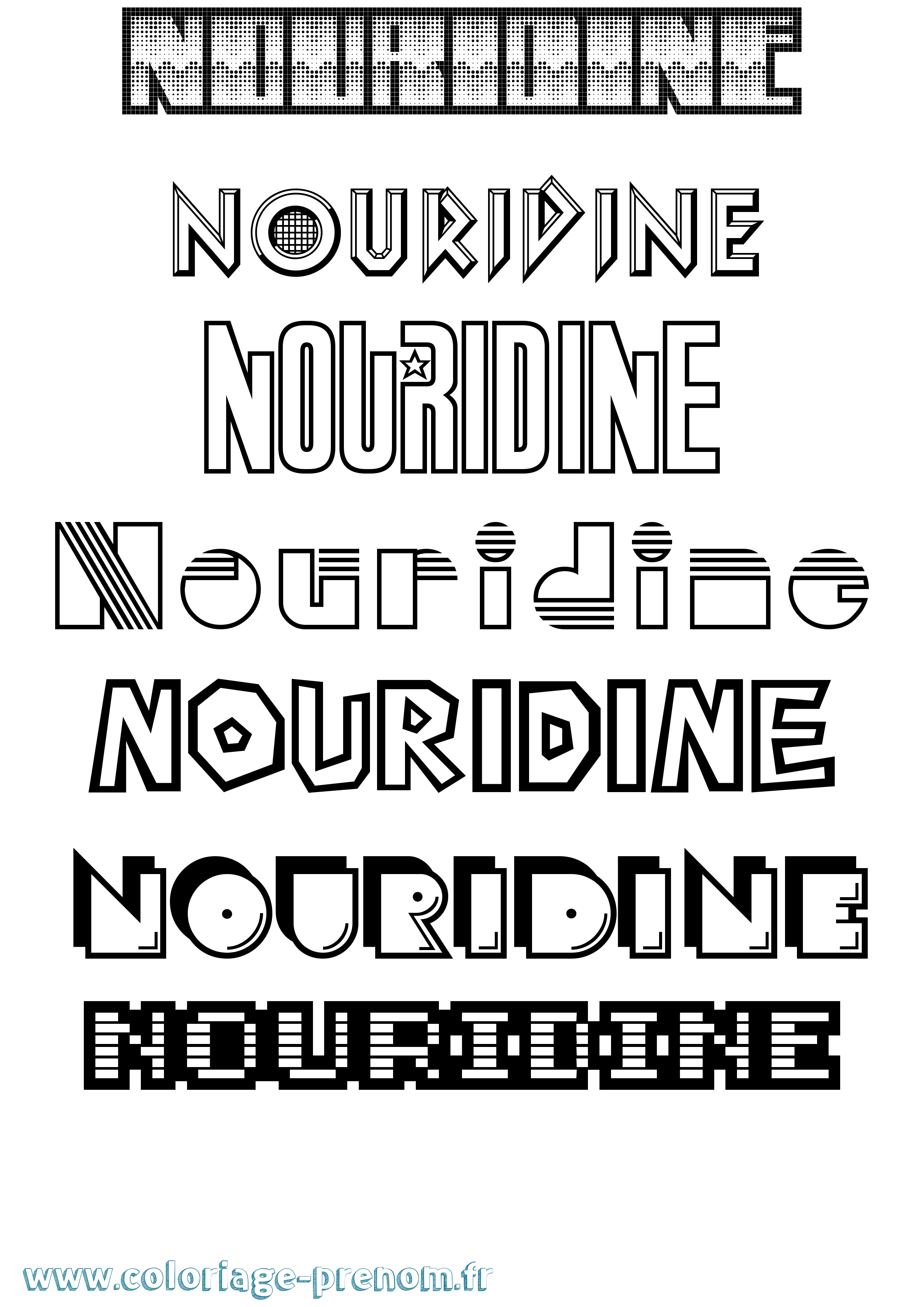 Coloriage Nouridine Jeux Vidéos Coloriage prénom Nouridine Jeux Vidéos