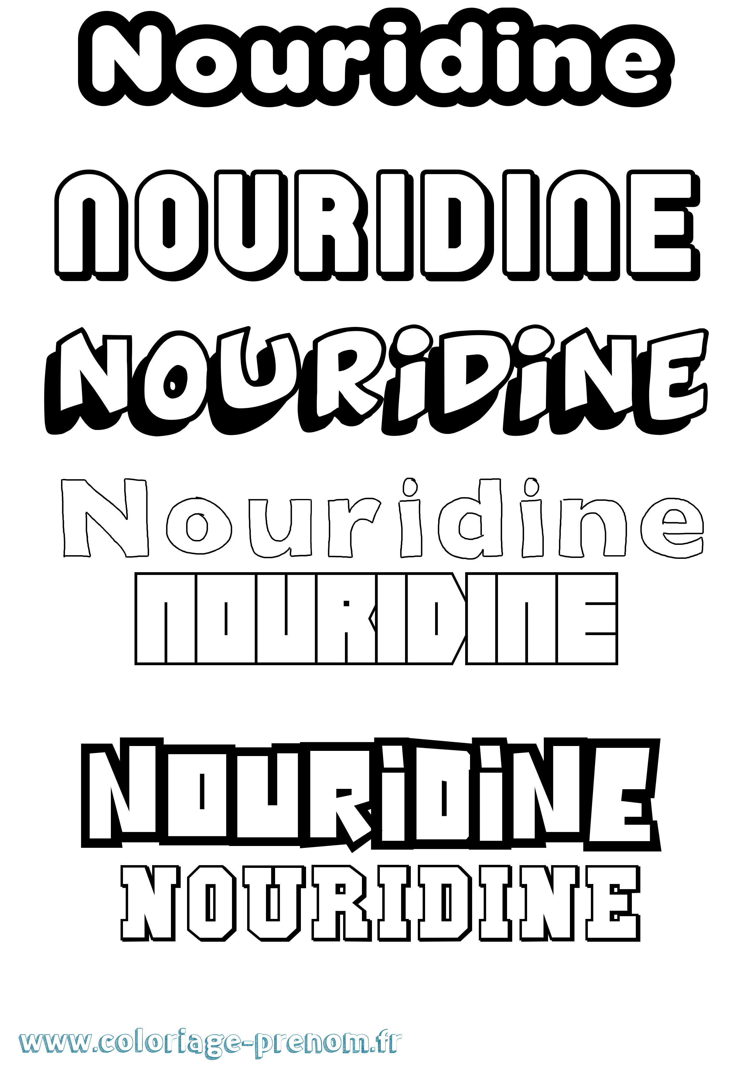 Coloriage Nouridine Simple Coloriage prénom Nouridine Simple