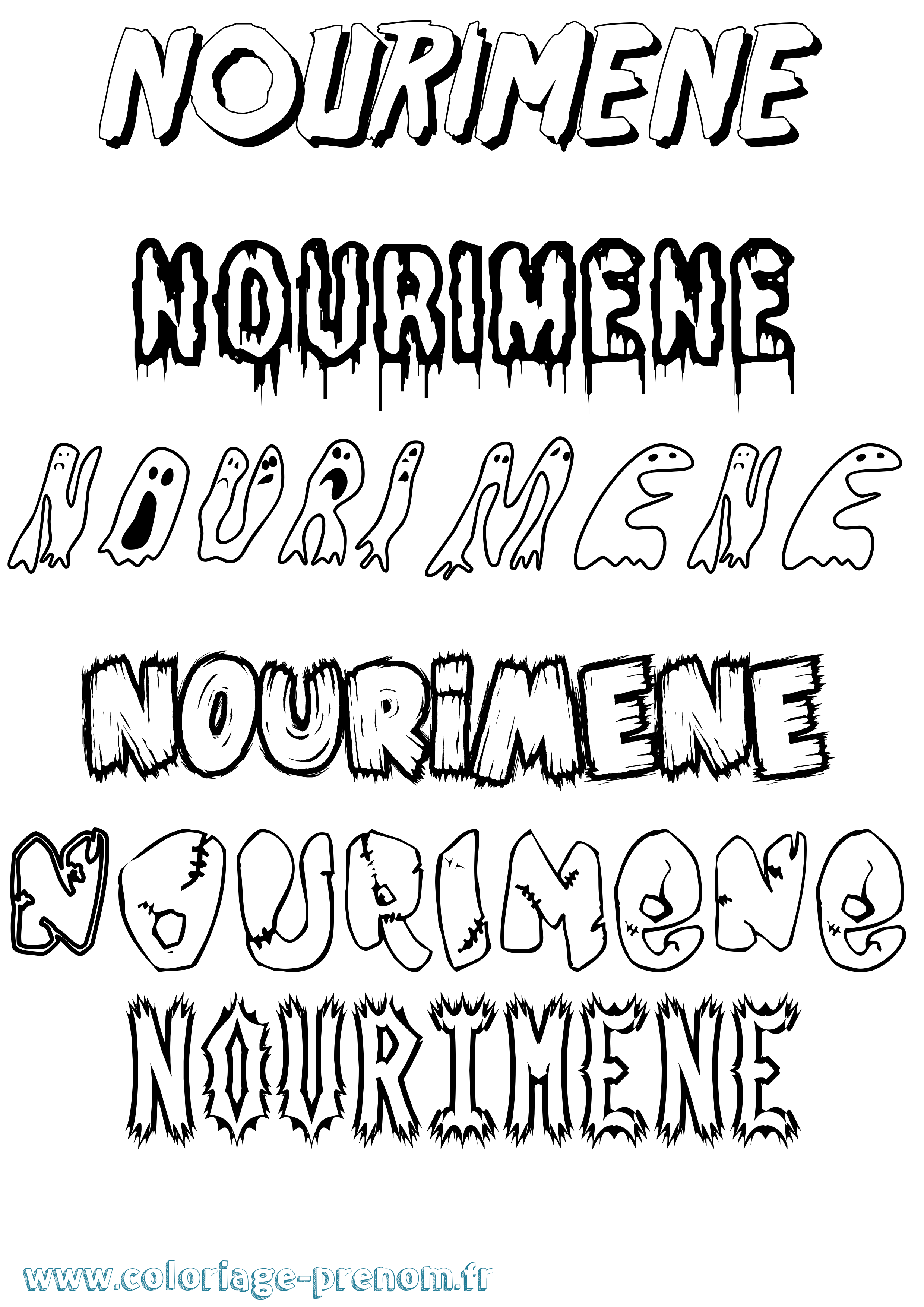 Coloriage Nourimene Frisson Coloriage prénom Nourimene Frisson