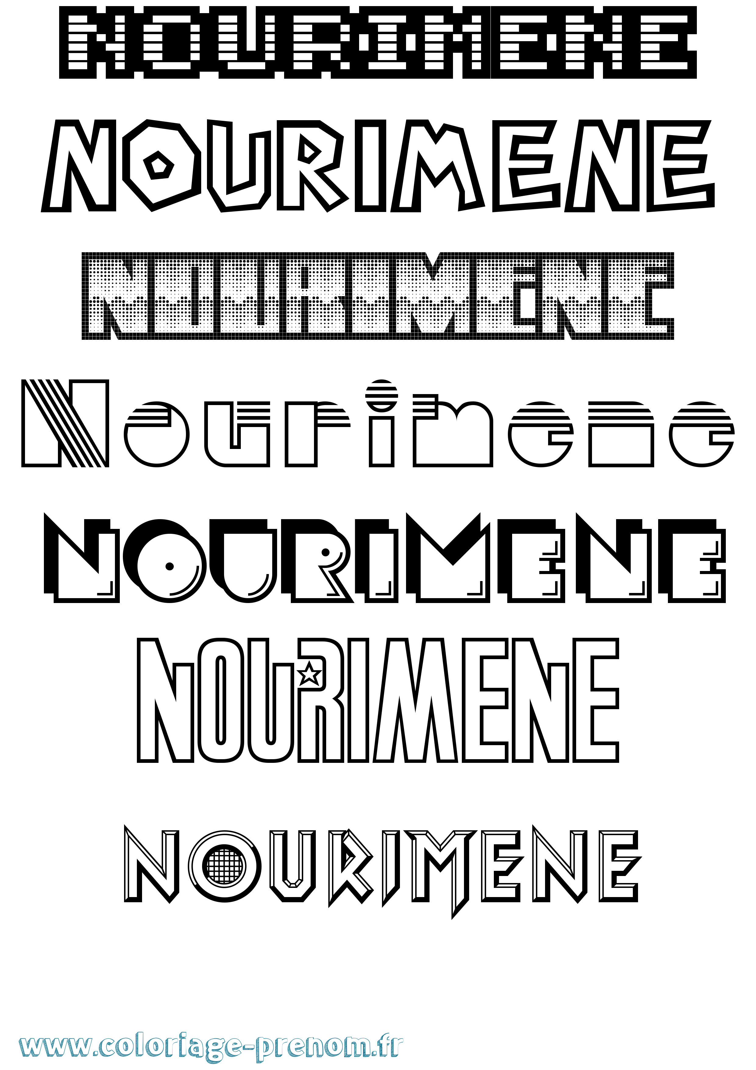 Coloriage Nourimene Jeux Vidéos Coloriage prénom Nourimene Jeux Vidéos