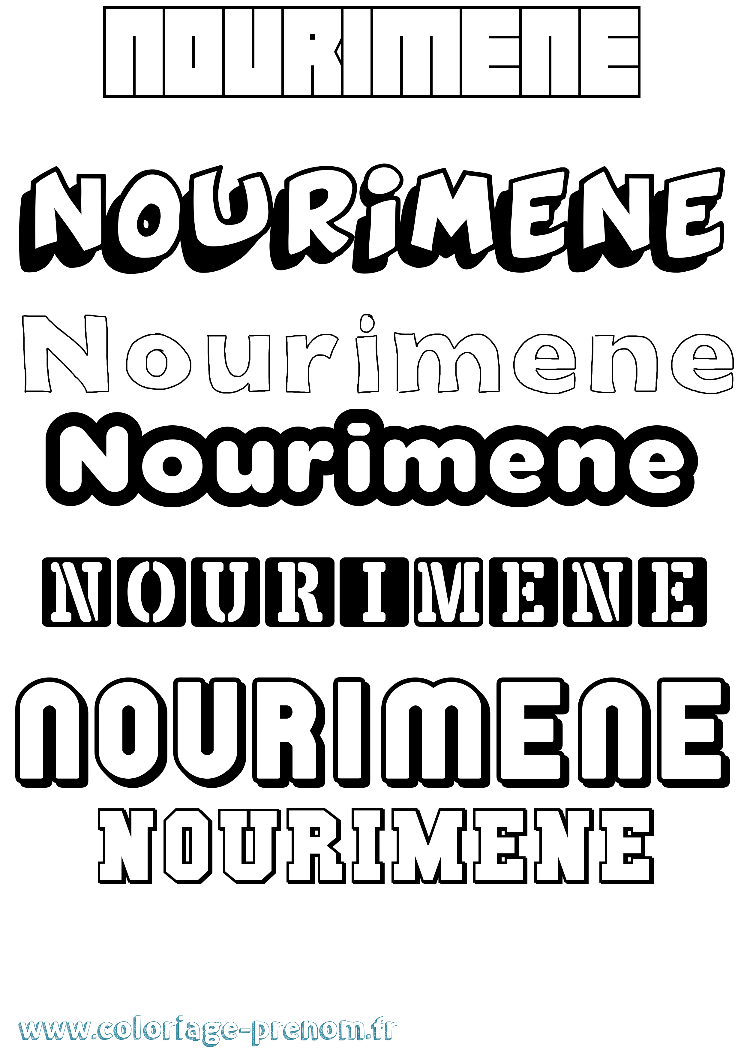 Coloriage Nourimene Simple Coloriage prénom Nourimene Simple