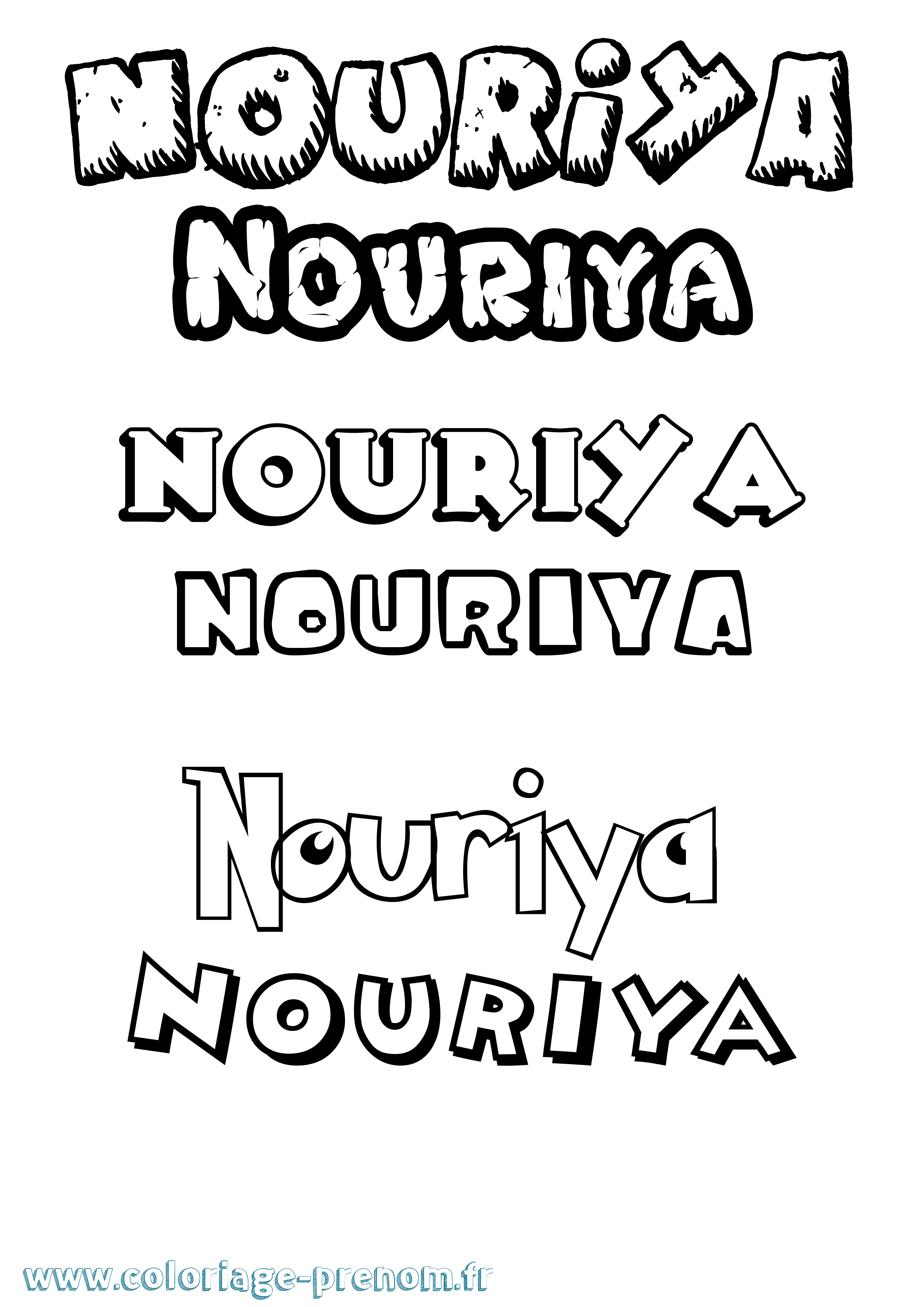 Coloriage Nouriya Dessin Animé Coloriage prénom Nouriya Dessin Animé