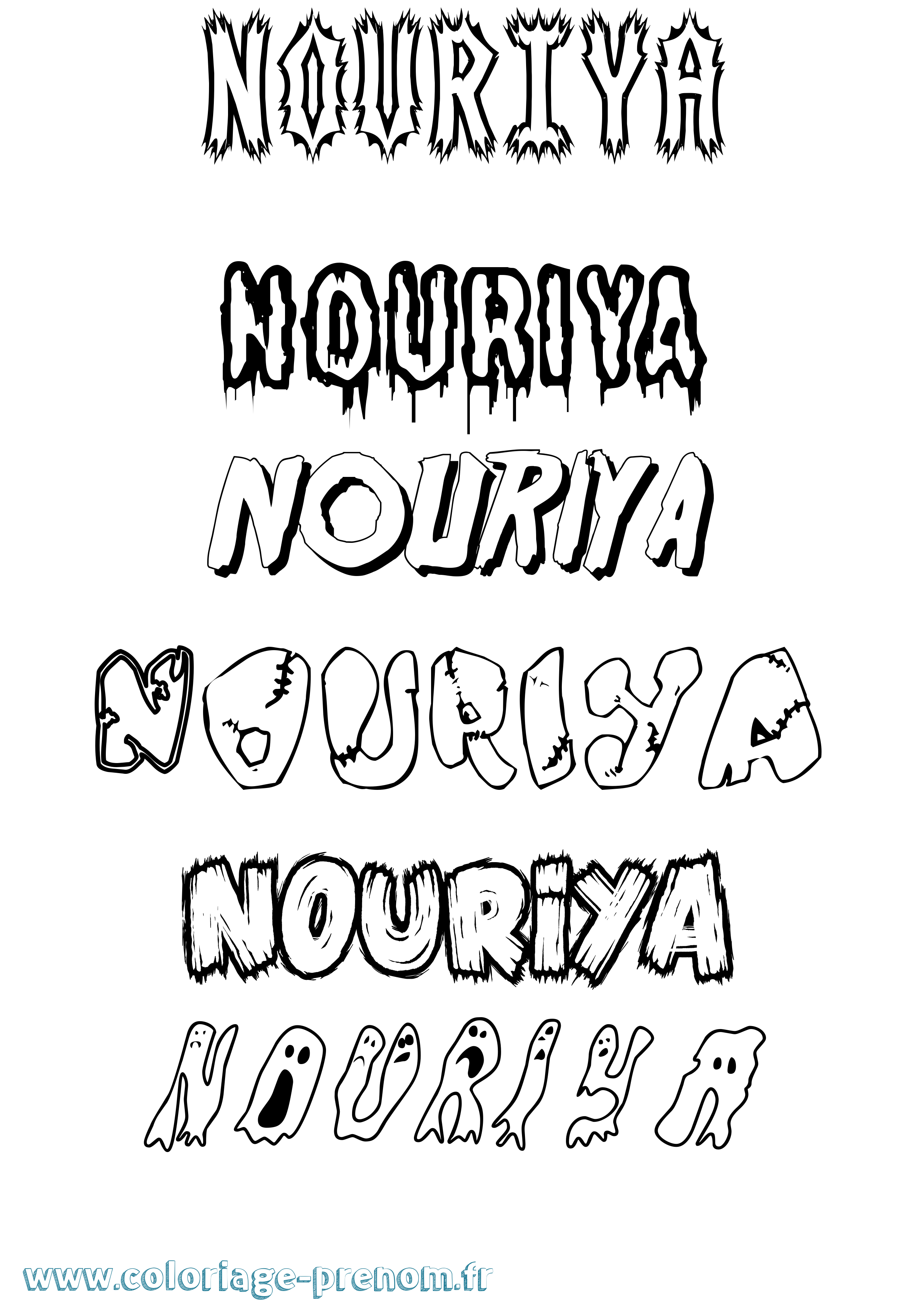 Coloriage Nouriya Frisson Coloriage prénom Nouriya Frisson
