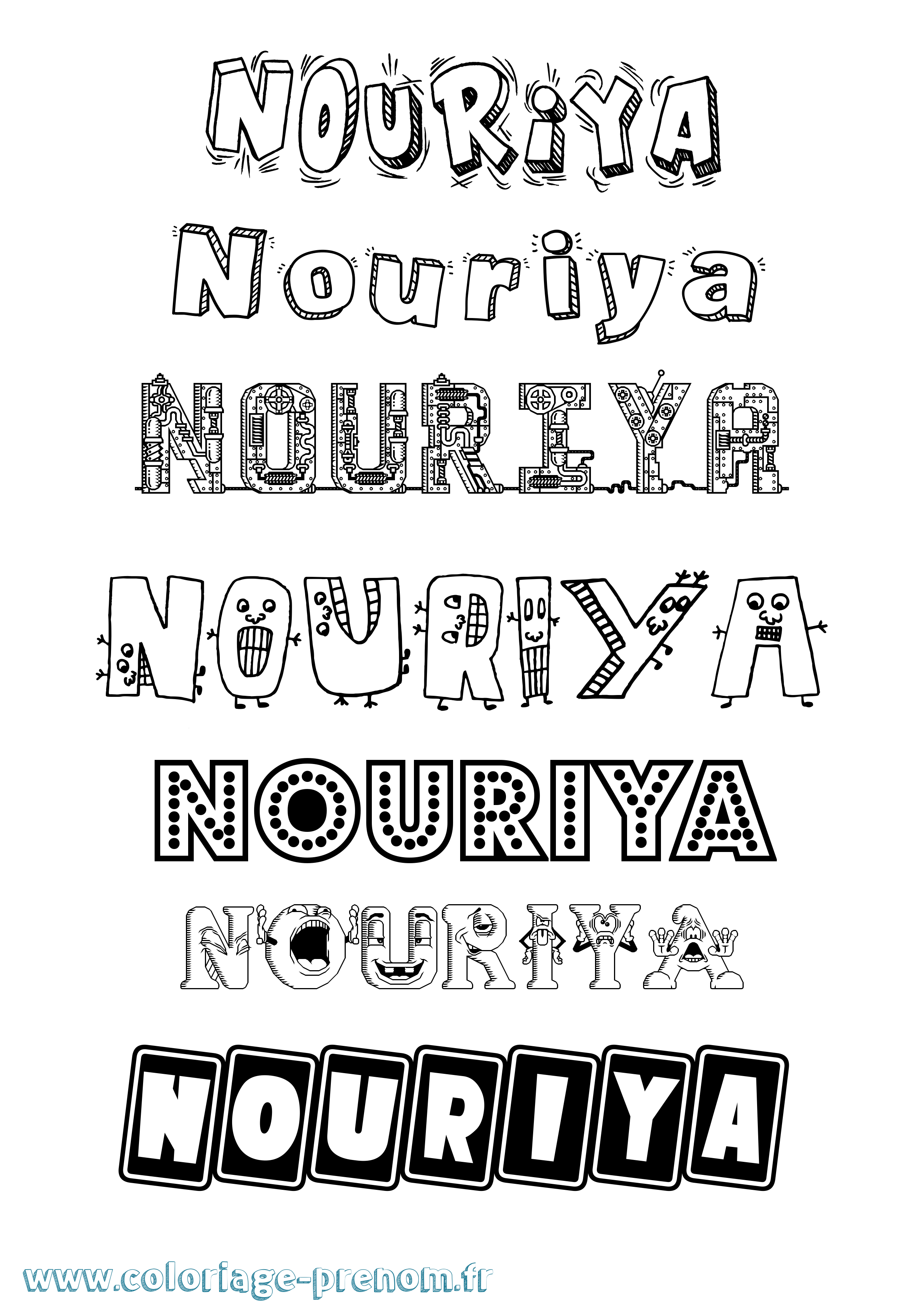 Coloriage Nouriya Fun Coloriage prénom Nouriya Fun