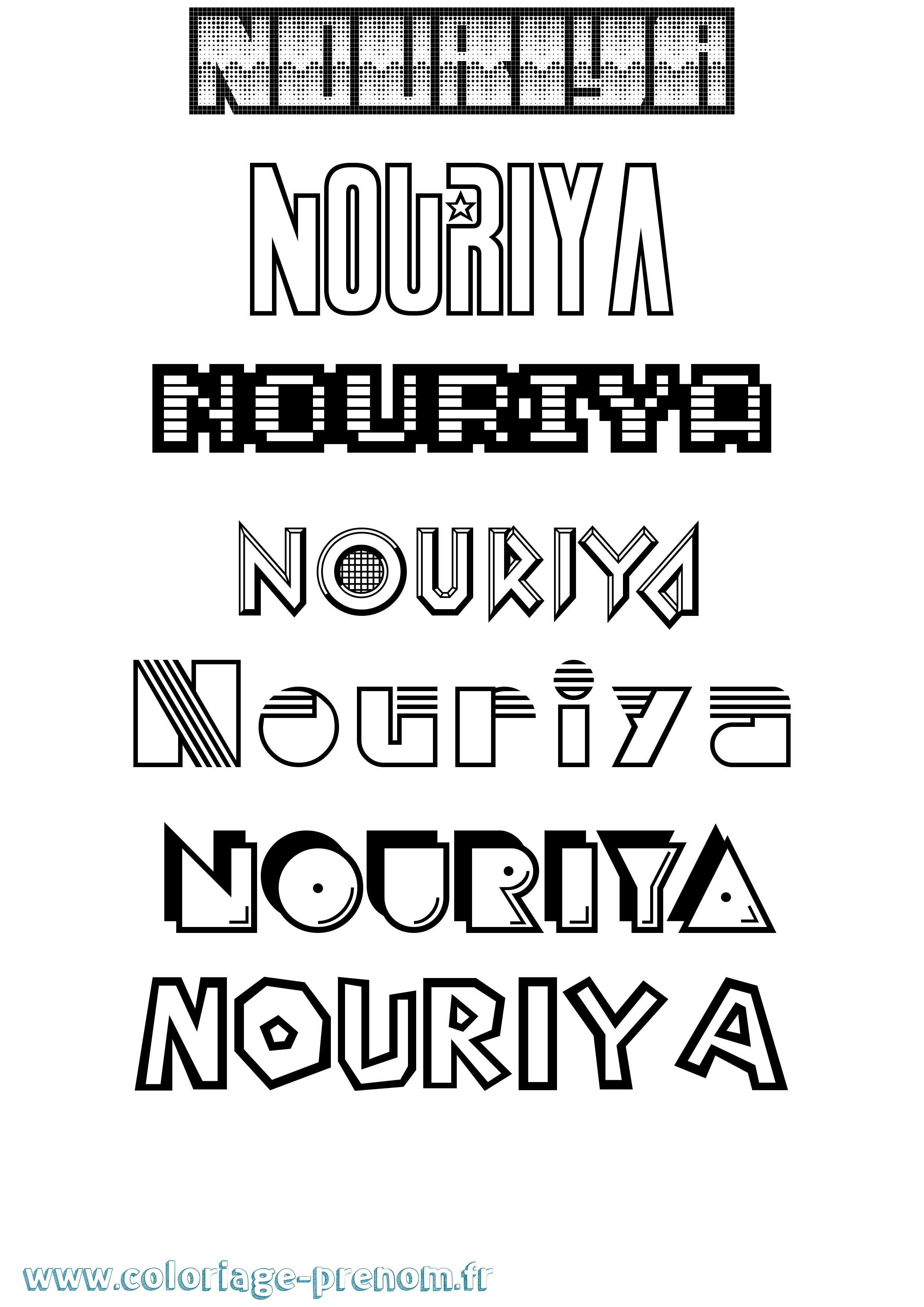 Coloriage Nouriya Jeux Vidéos Coloriage prénom Nouriya Jeux Vidéos