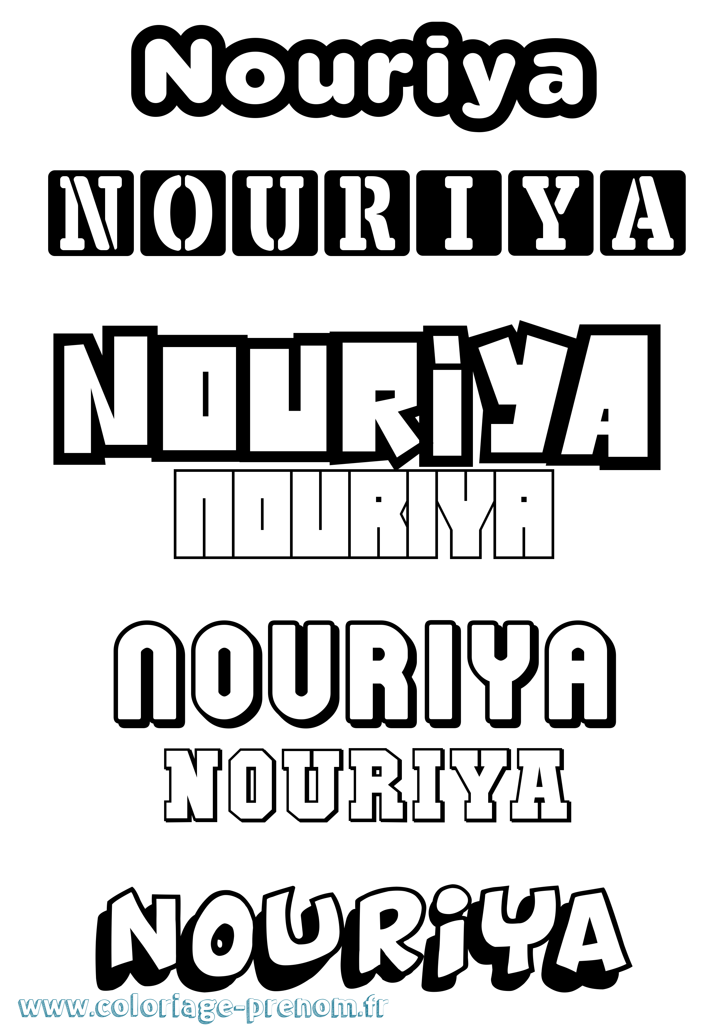 Coloriage Nouriya Simple Coloriage prénom Nouriya Simple