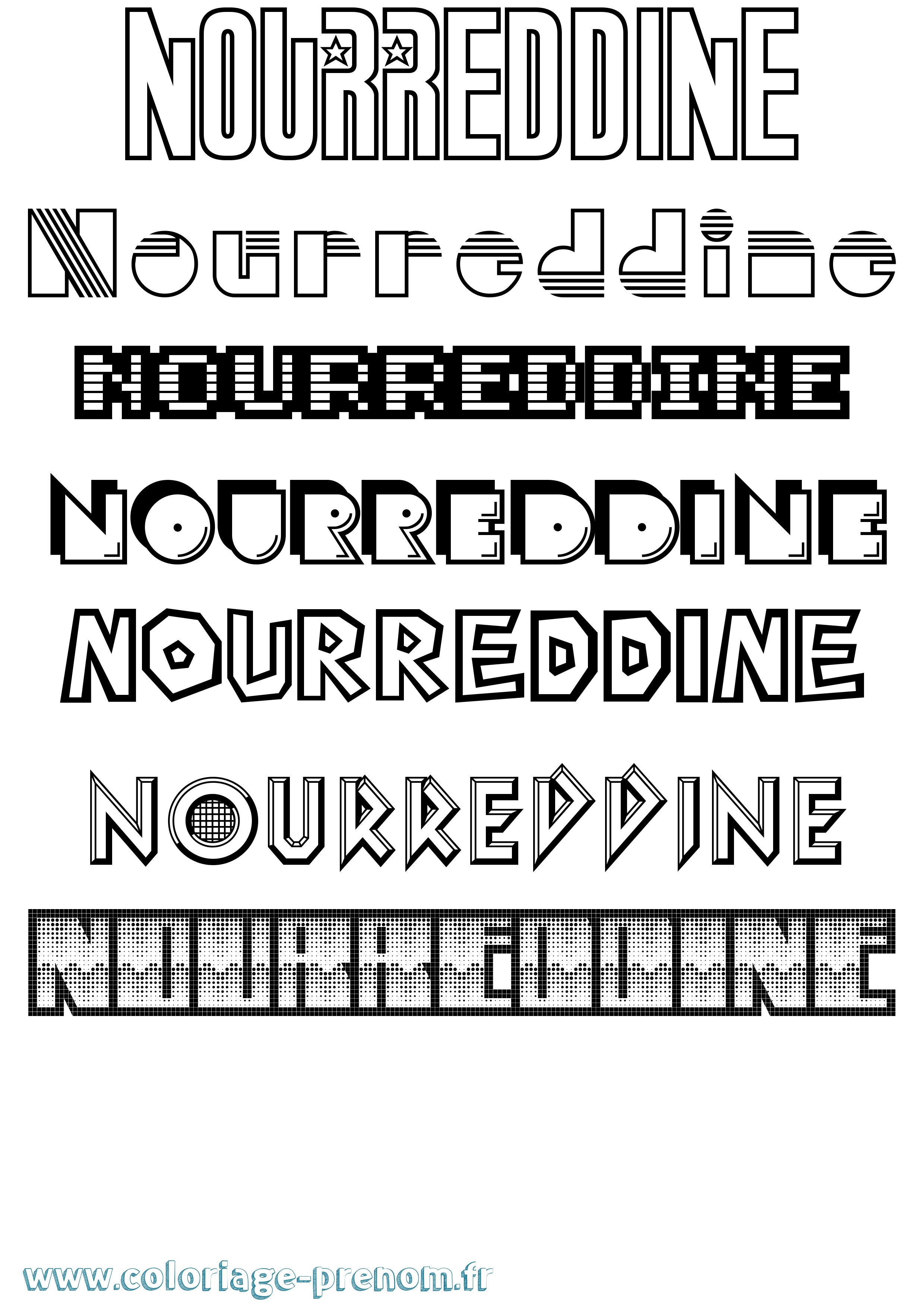 Coloriage Nourreddine Jeux Vidéos Coloriage prénom Nourreddine Jeux Vidéos
