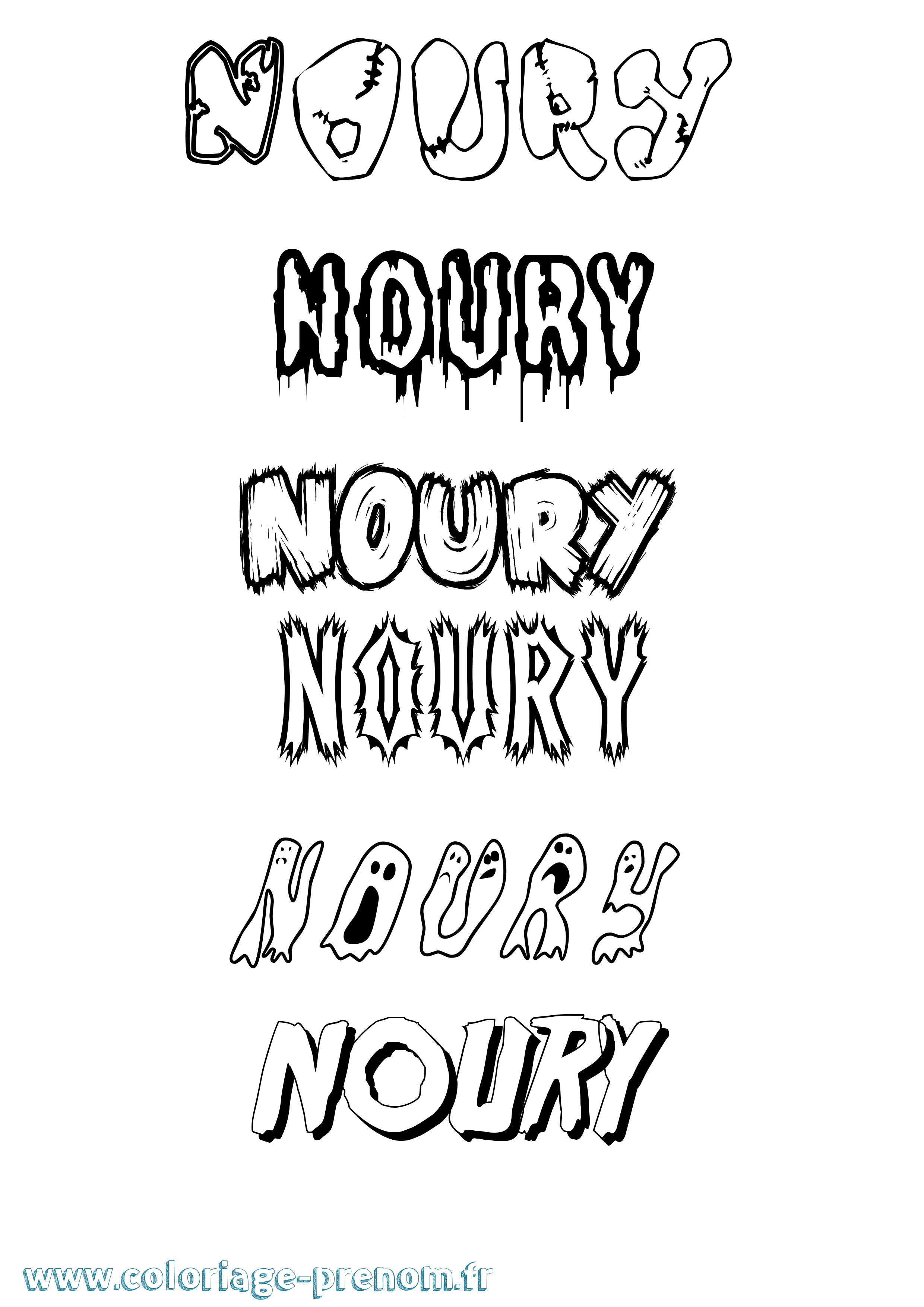Coloriage Noury Frisson Coloriage prénom Noury Frisson