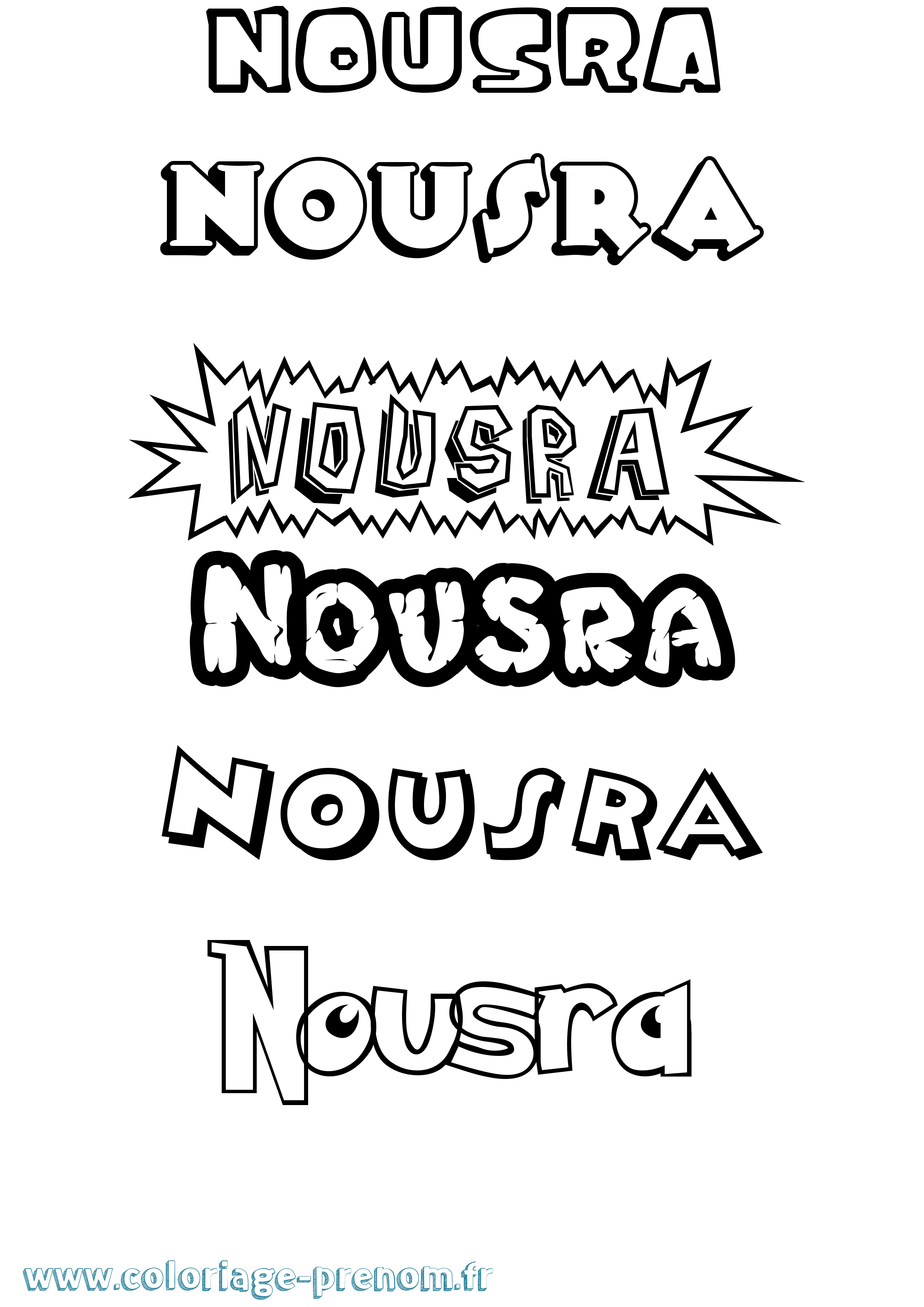 Coloriage Nousra Dessin Animé Coloriage prénom Nousra Dessin Animé