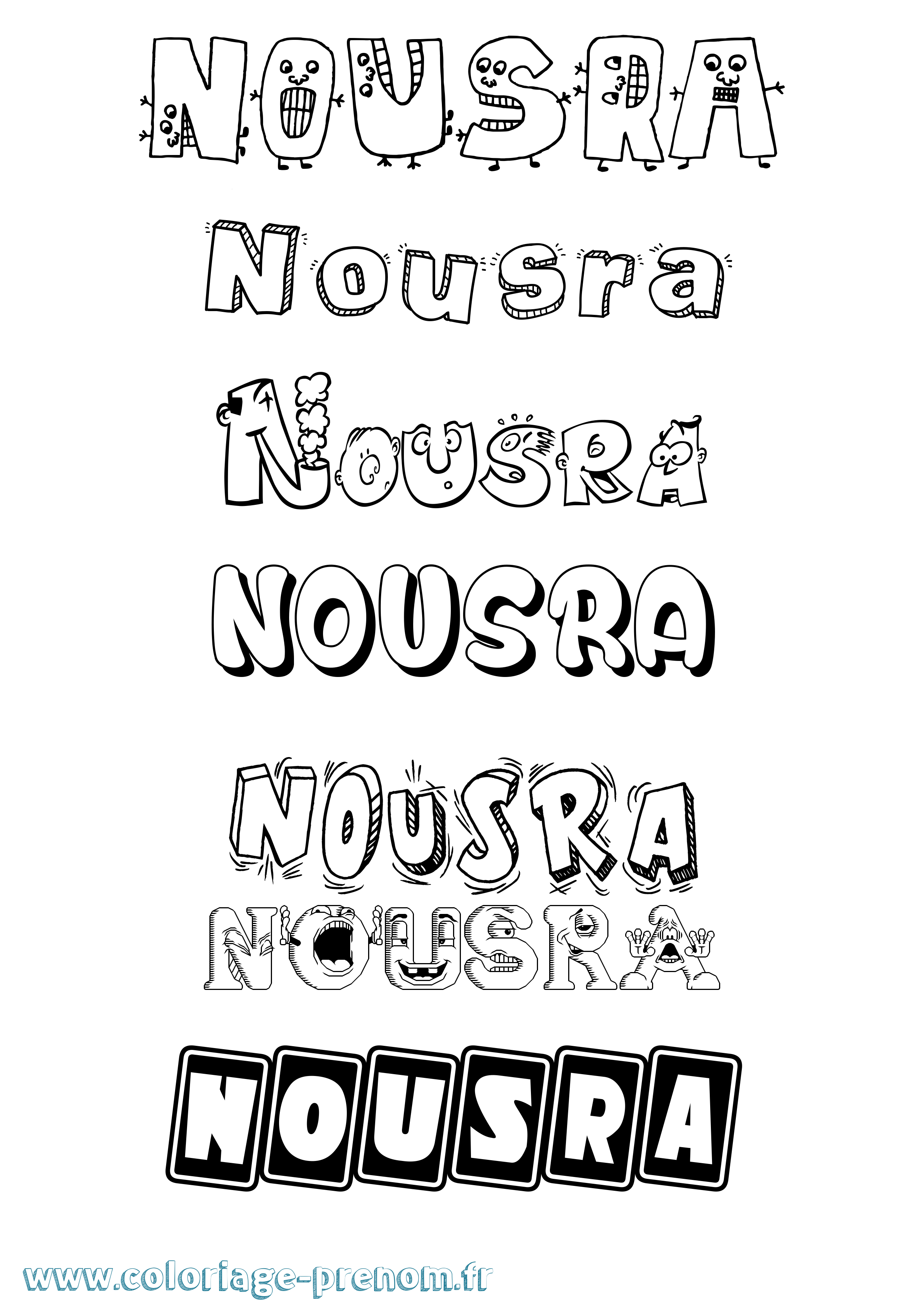 Coloriage Nousra Fun Coloriage prénom Nousra Fun