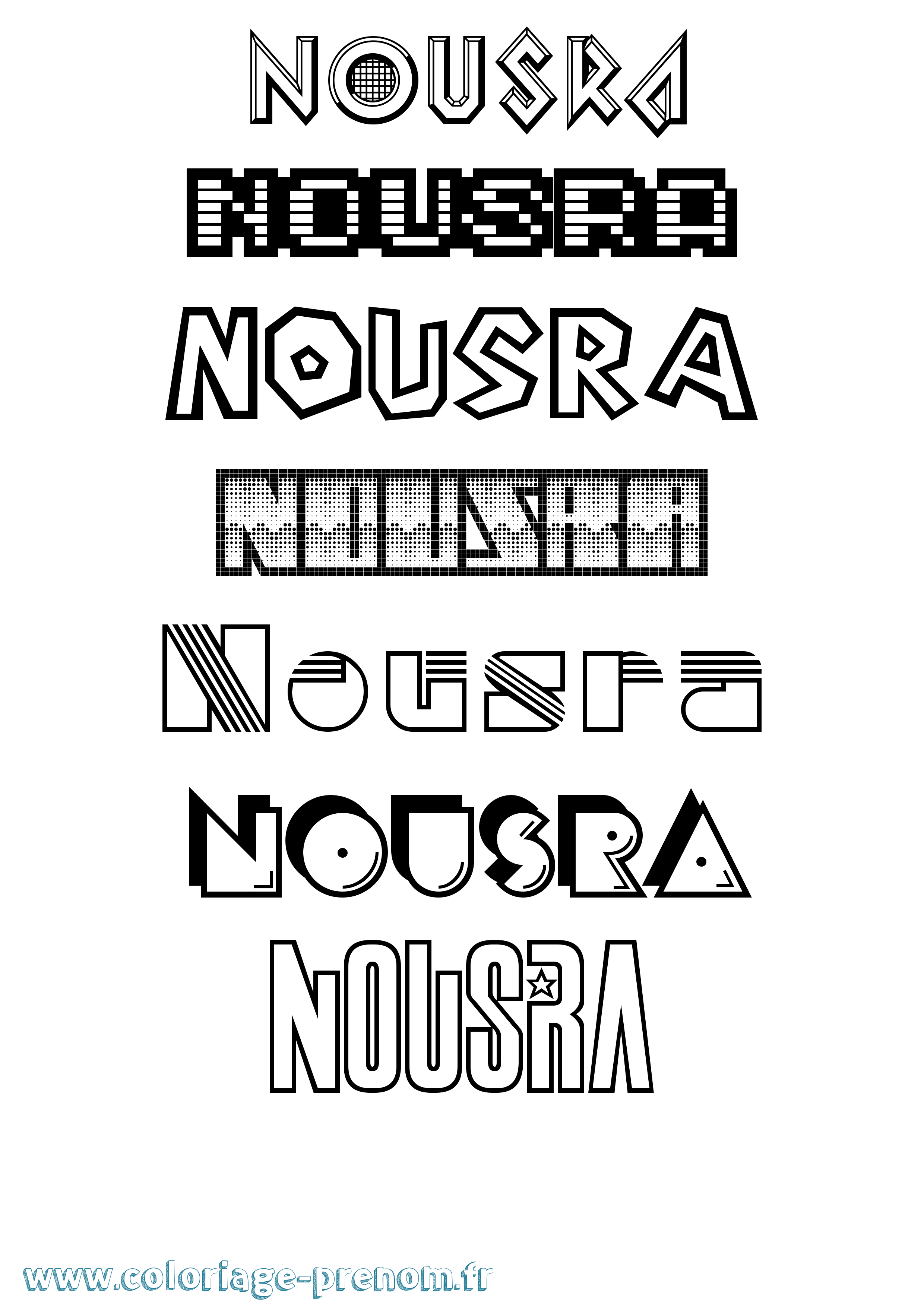 Coloriage Nousra Jeux Vidéos Coloriage prénom Nousra Jeux Vidéos
