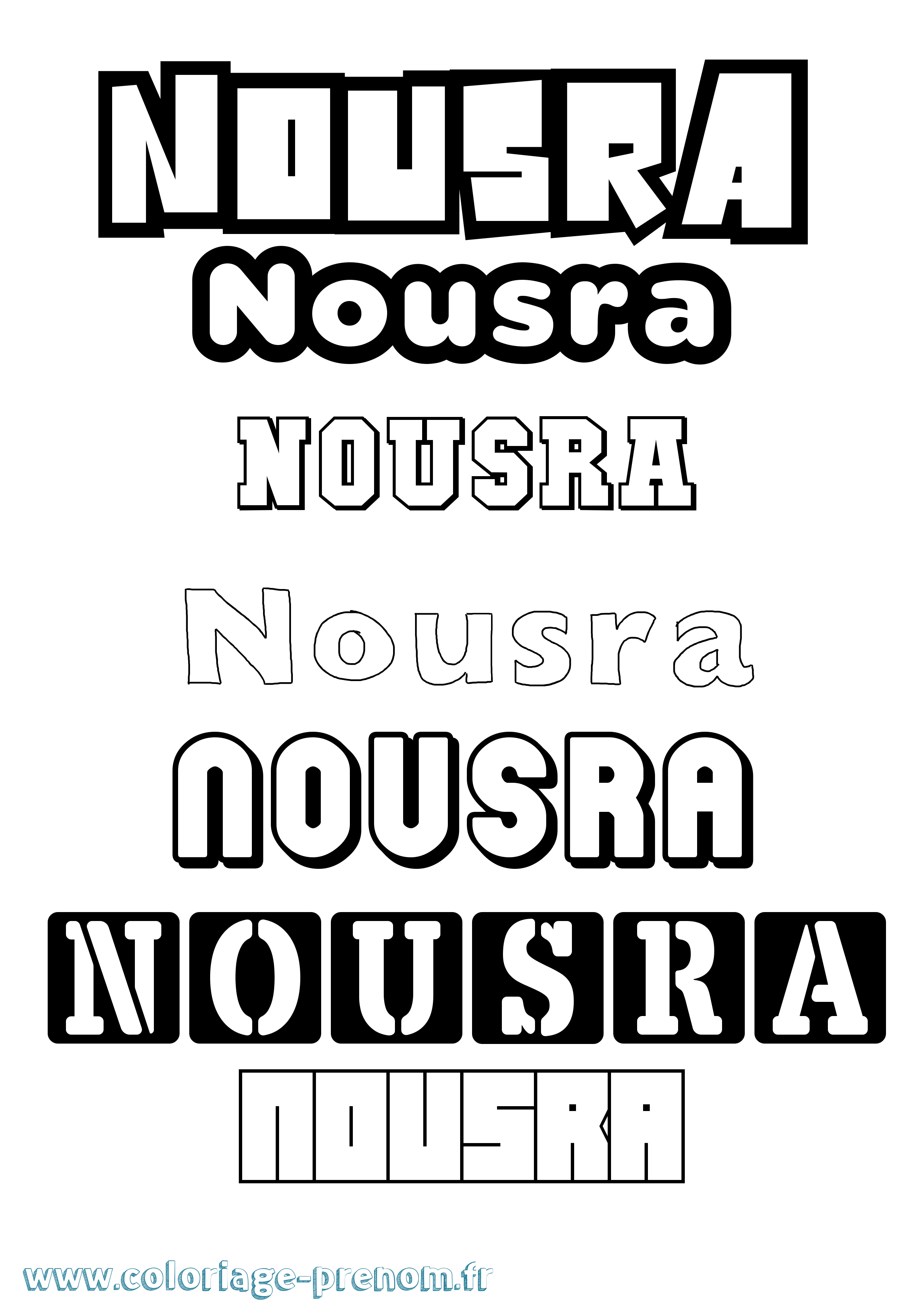 Coloriage Nousra Simple Coloriage prénom Nousra Simple