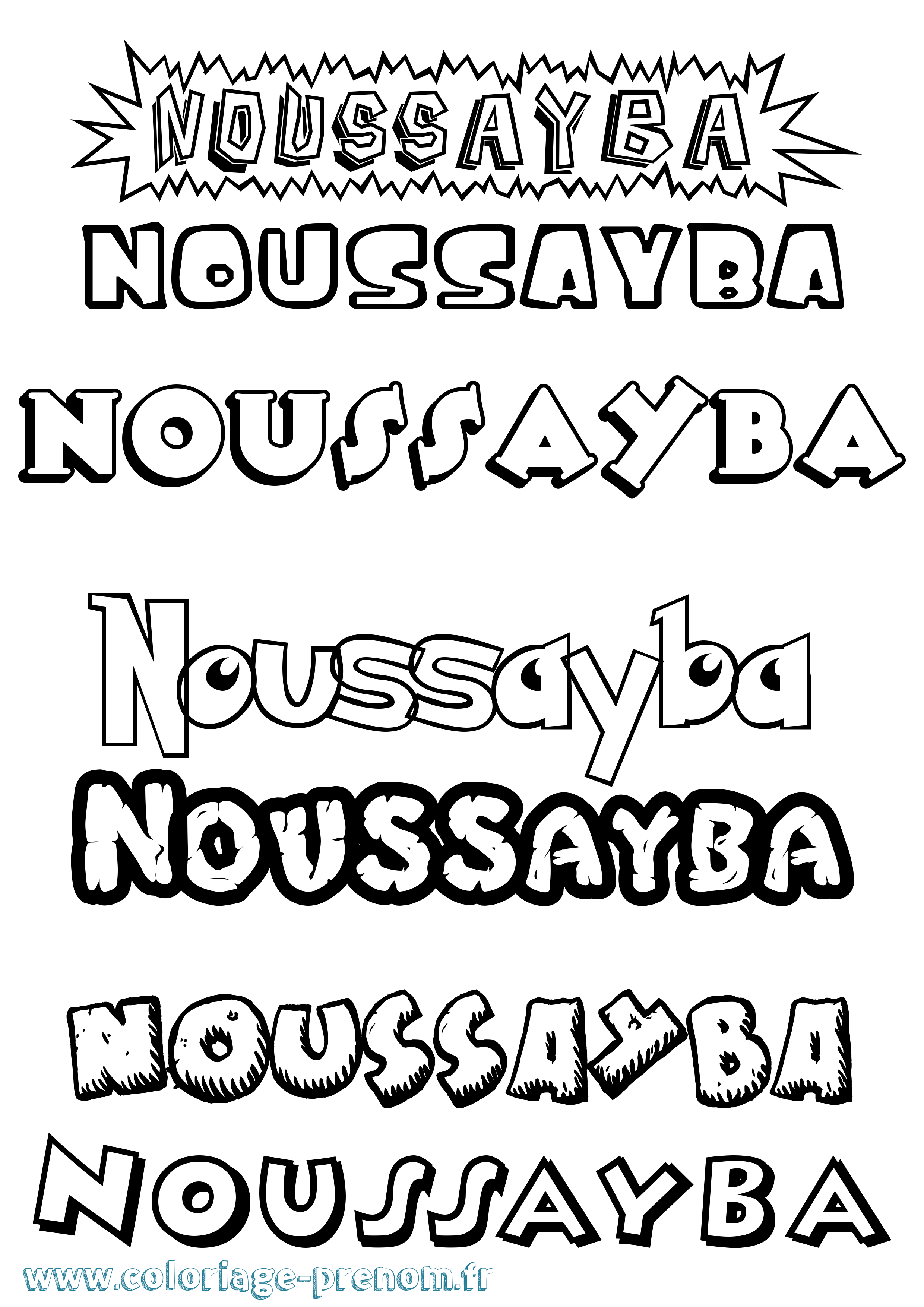 Coloriage Noussayba Dessin Animé Coloriage prénom Noussayba Dessin Animé