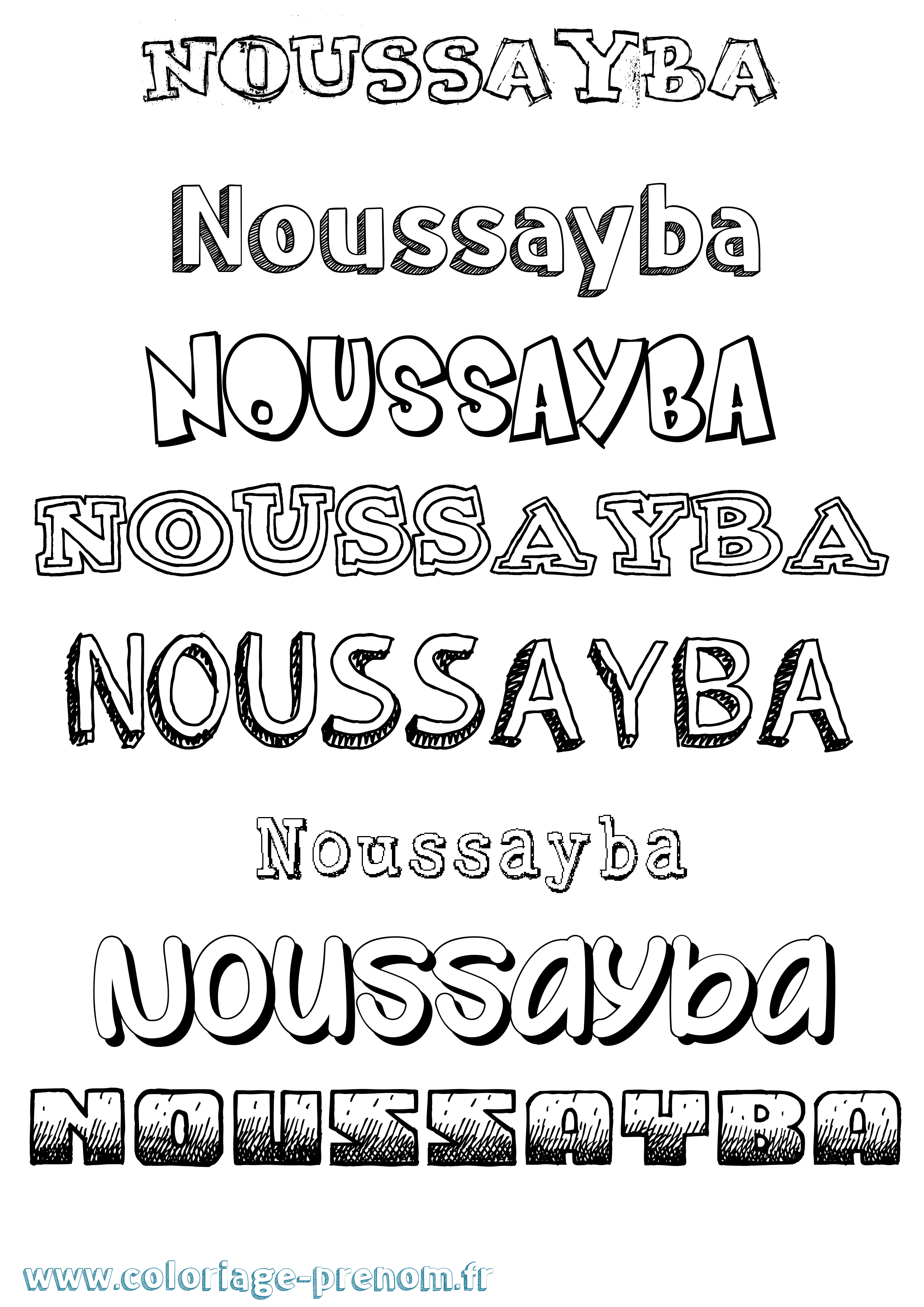 Coloriage Noussayba Dessiné Coloriage prénom Noussayba Dessiné