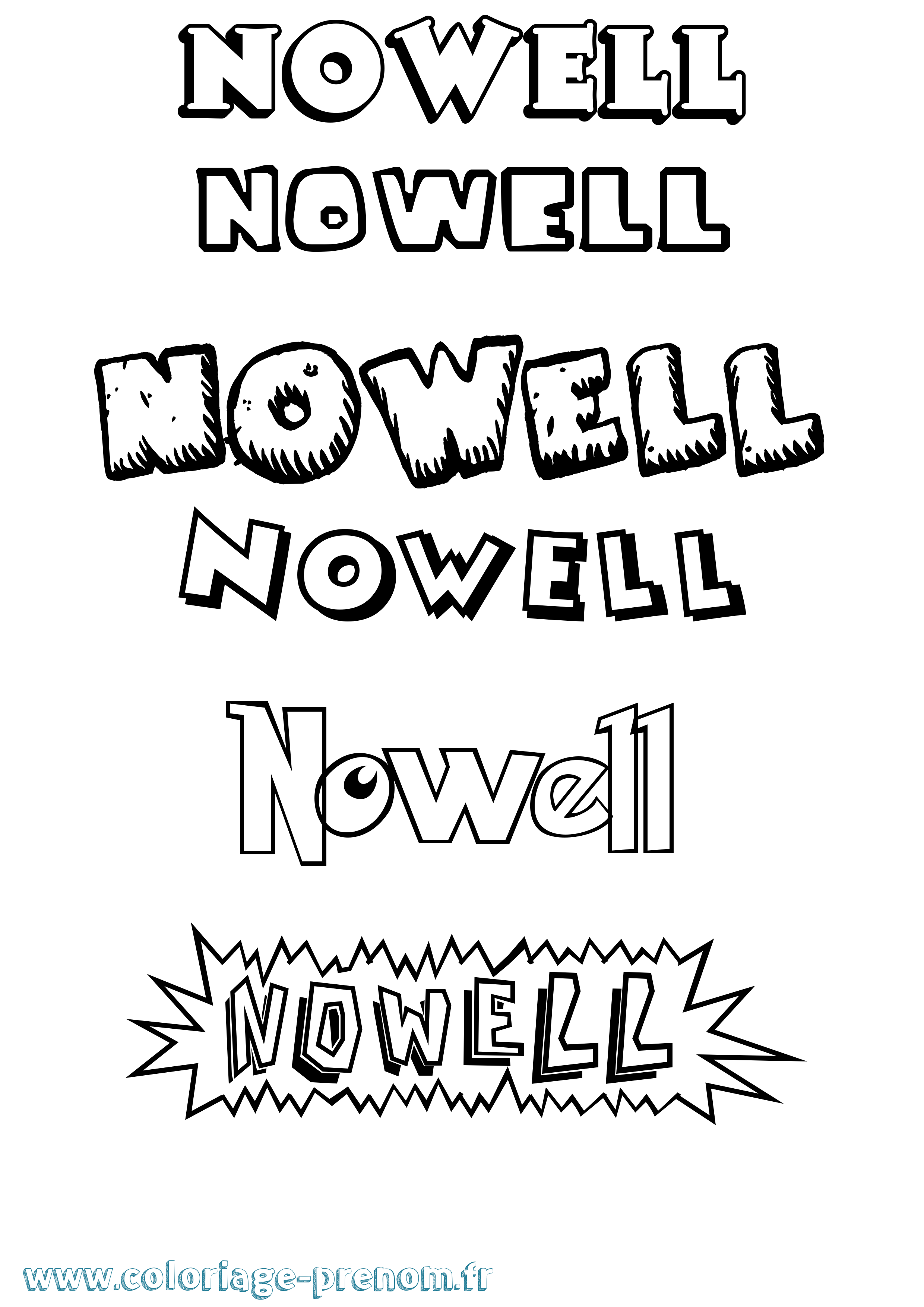 Coloriage Nowell Dessin Animé Coloriage prénom Nowell Dessin Animé