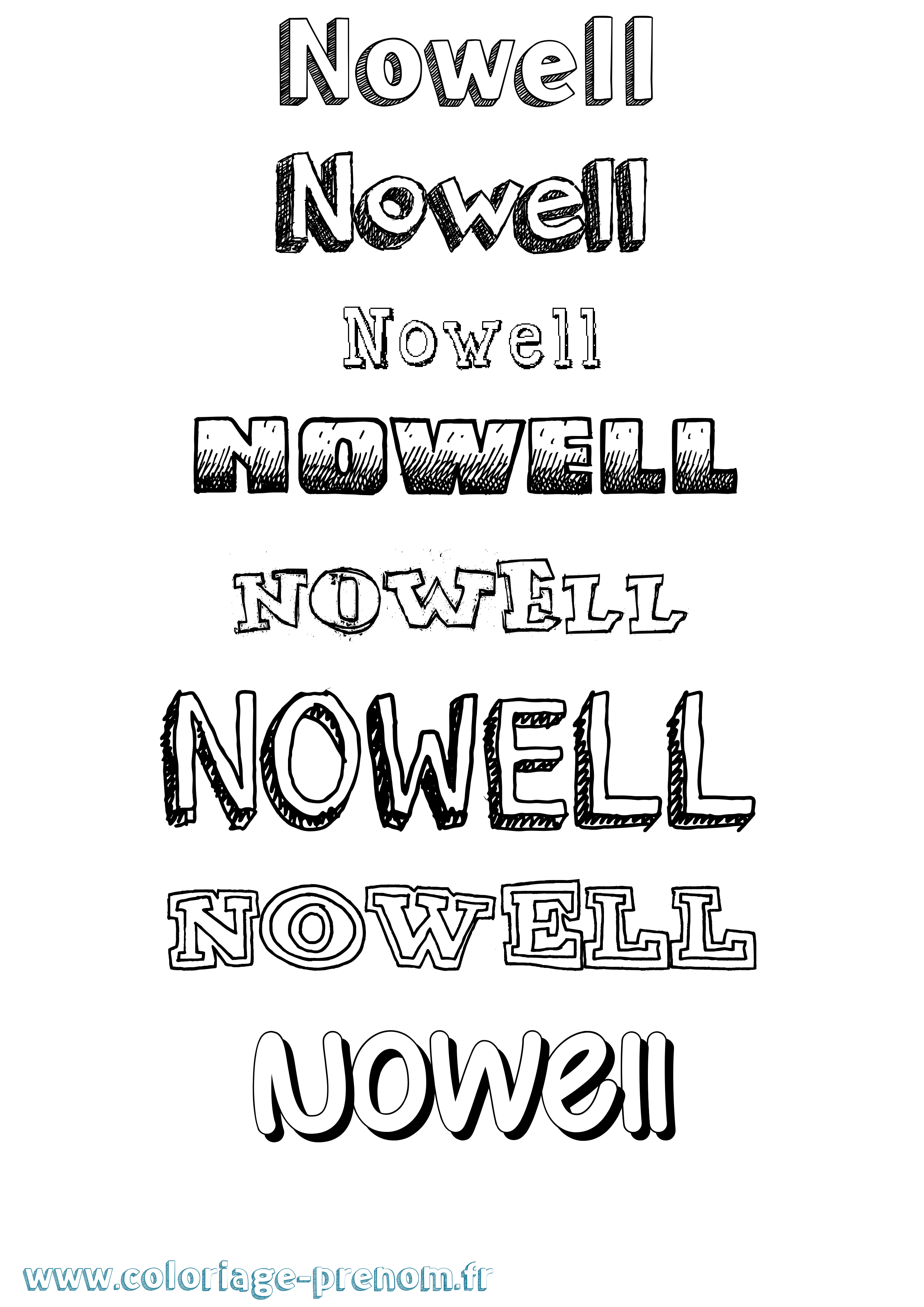 Coloriage Nowell Dessiné Coloriage prénom Nowell Dessiné