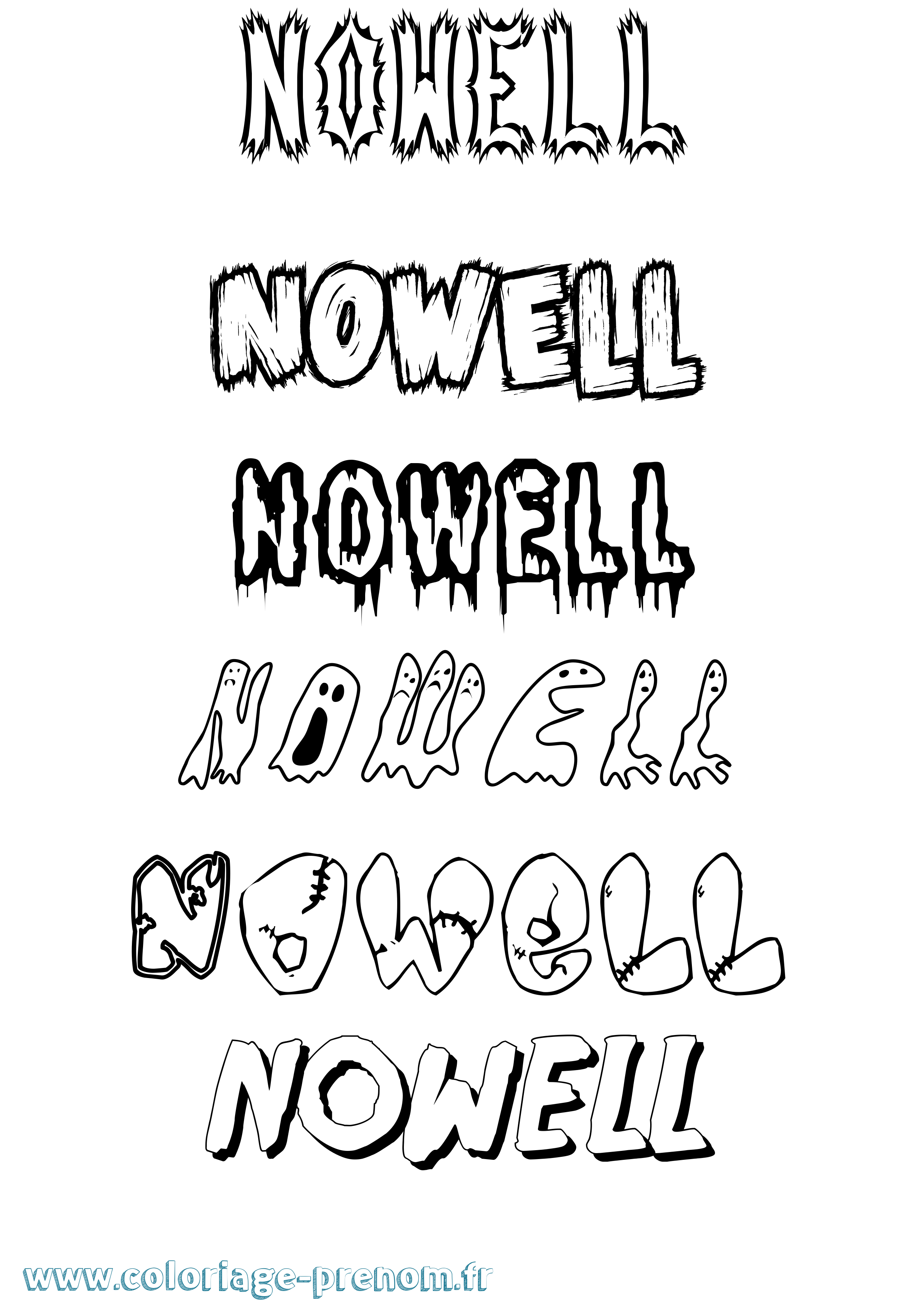 Coloriage Nowell Frisson Coloriage prénom Nowell Frisson