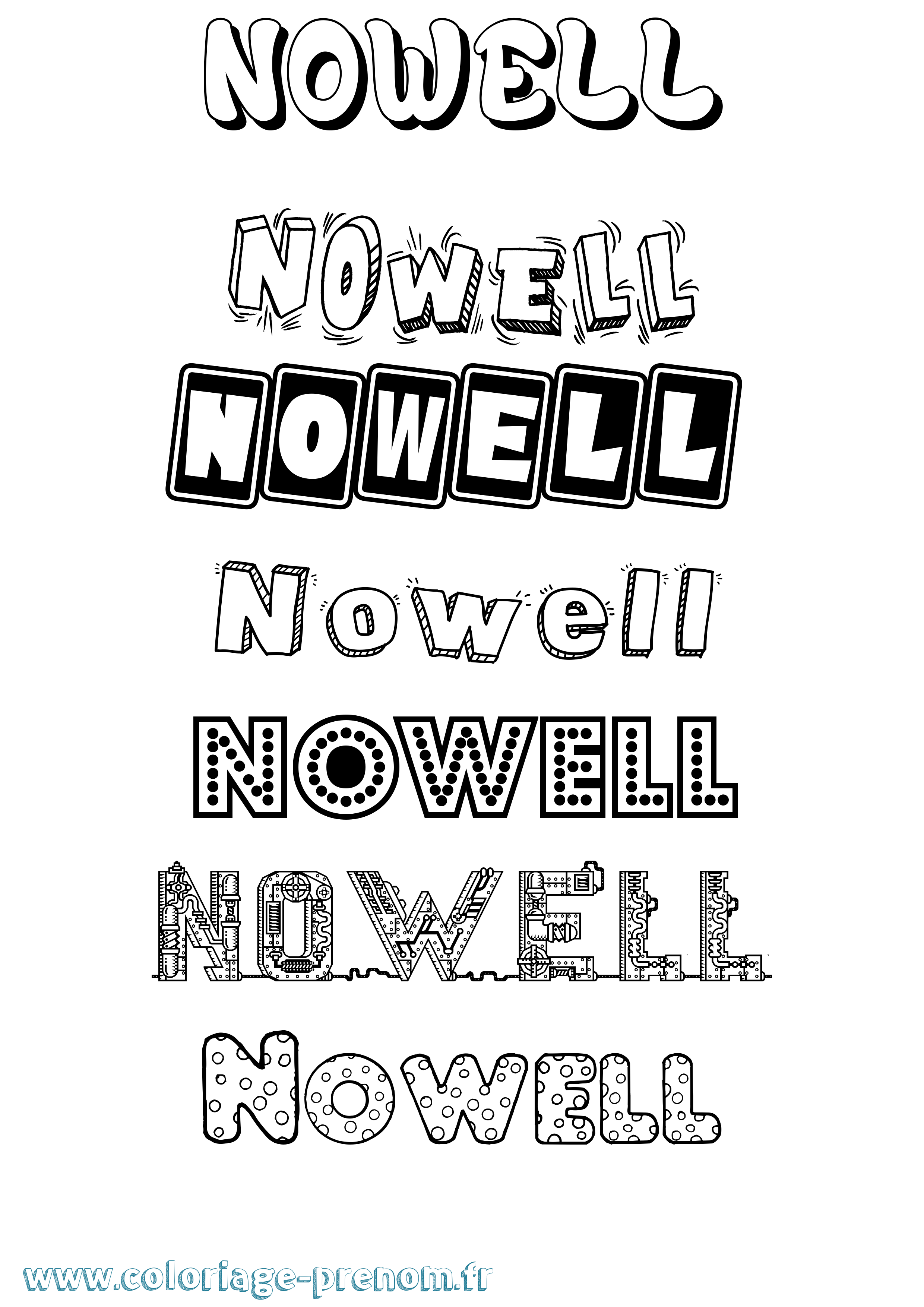 Coloriage Nowell Fun Coloriage prénom Nowell Fun