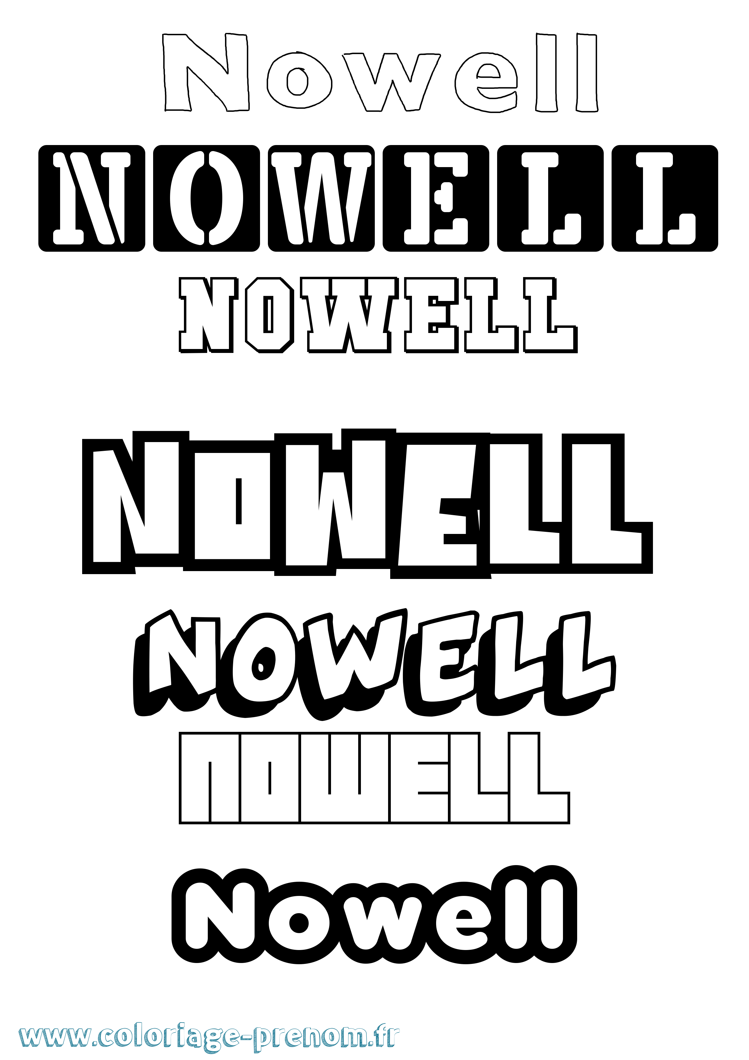 Coloriage Nowell Simple Coloriage prénom Nowell Simple