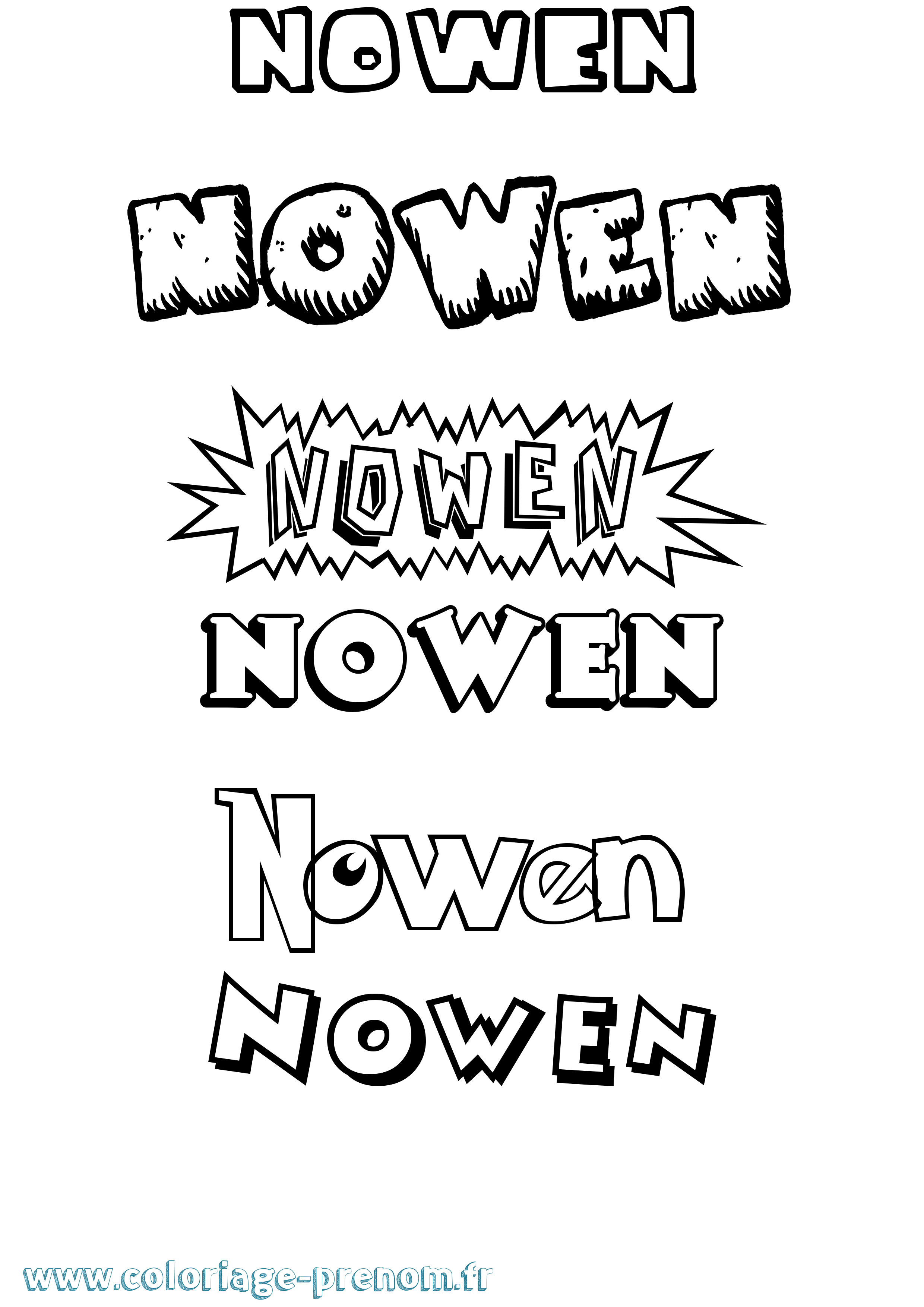 Coloriage Nowen Dessin Animé Coloriage prénom Nowen Dessin Animé
