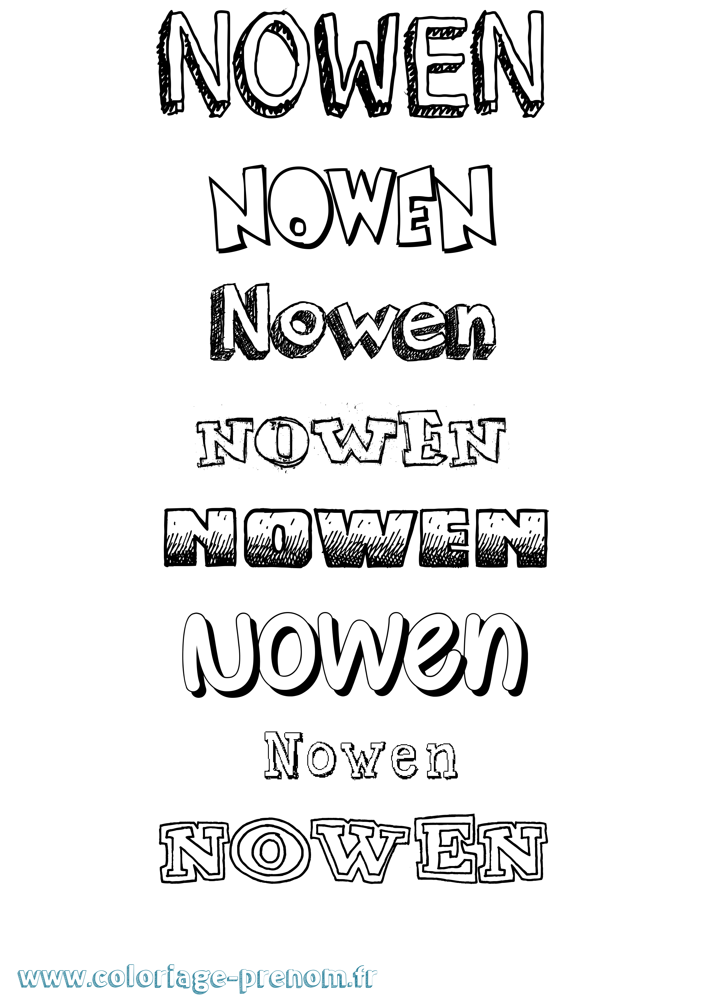Coloriage Nowen Dessiné Coloriage prénom Nowen Dessiné