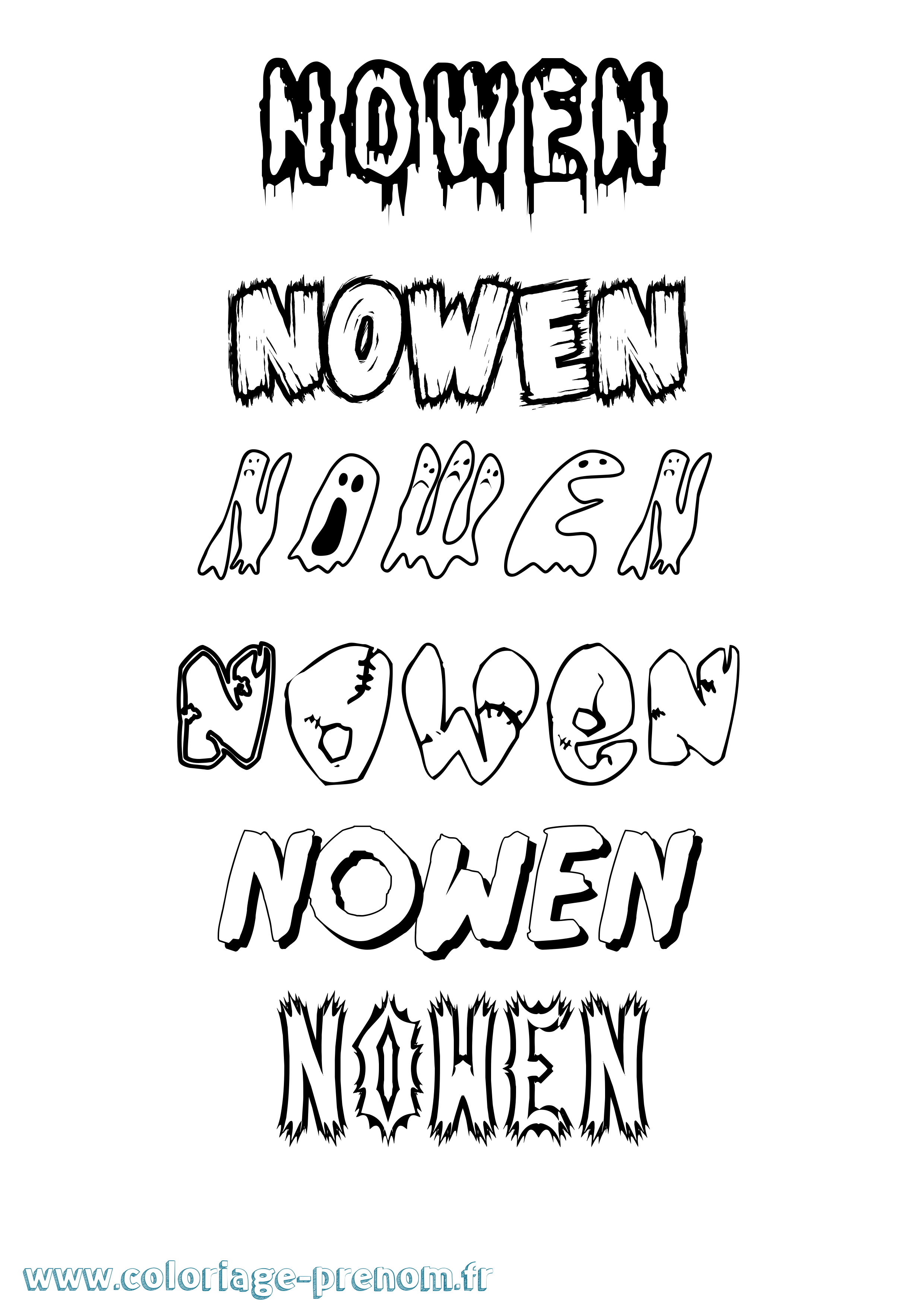 Coloriage Nowen Frisson Coloriage prénom Nowen Frisson