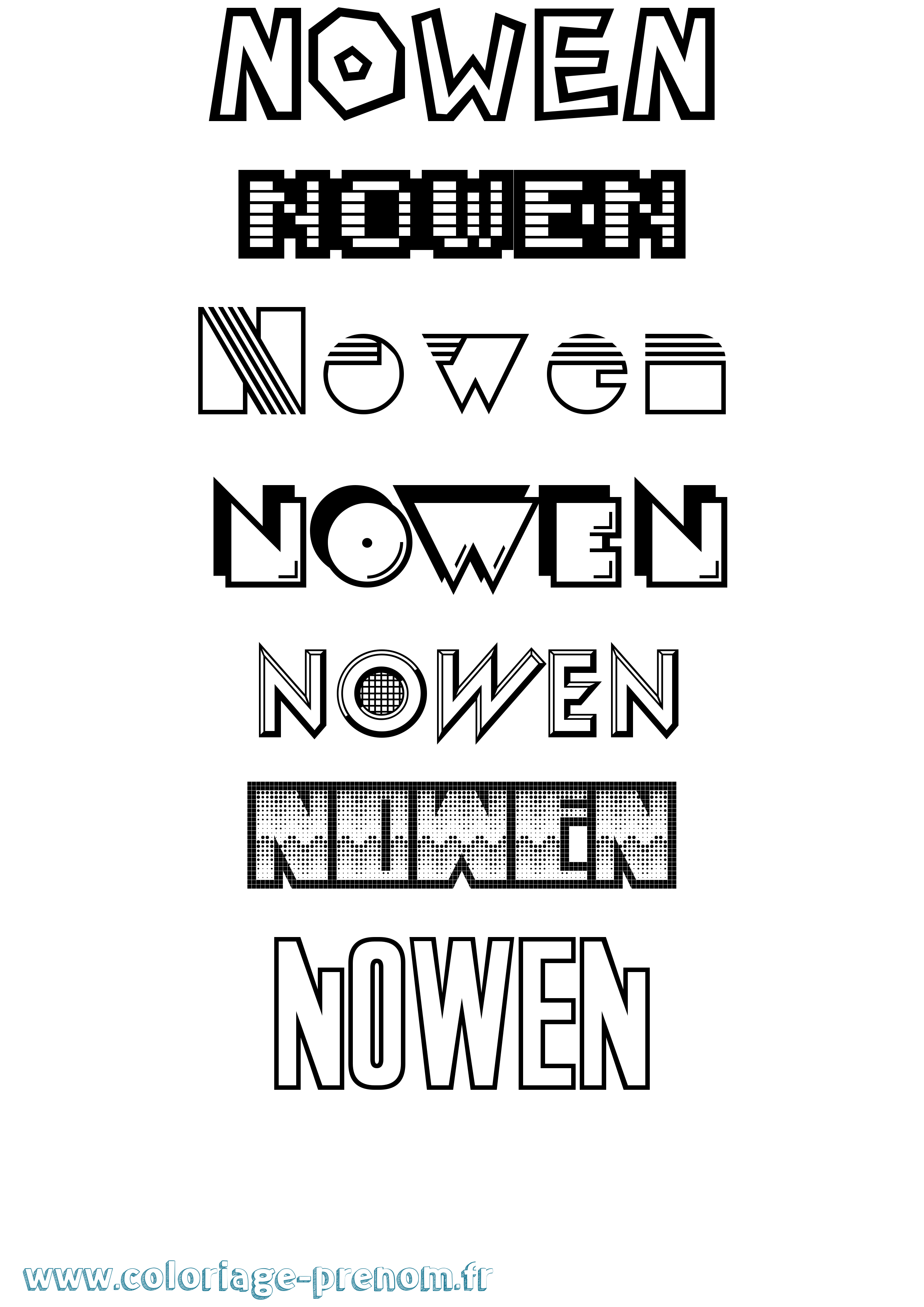 Coloriage Nowen Jeux Vidéos Coloriage prénom Nowen Jeux Vidéos