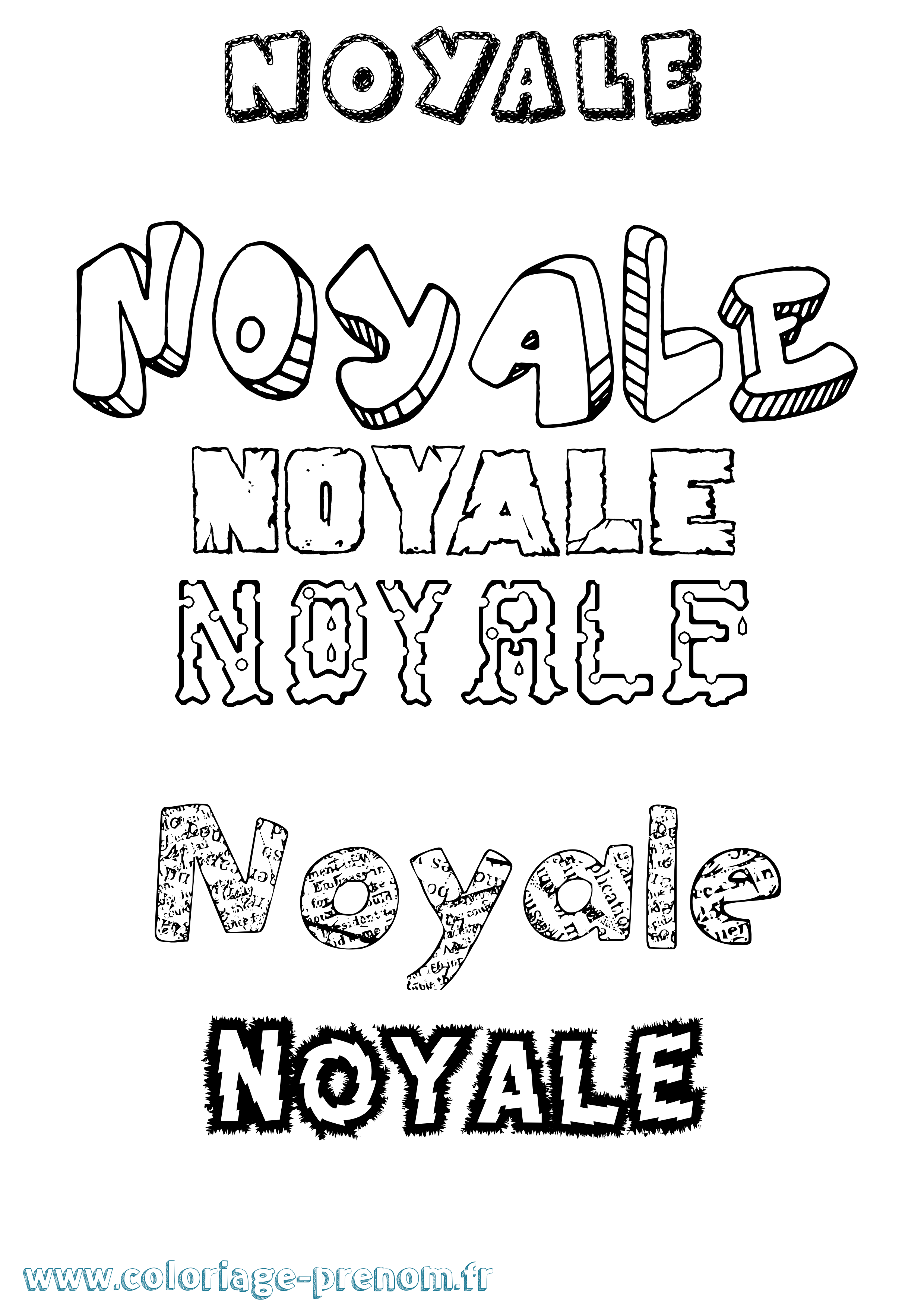 Coloriage Noyale Destructuré Coloriage prénom Noyale Destructuré