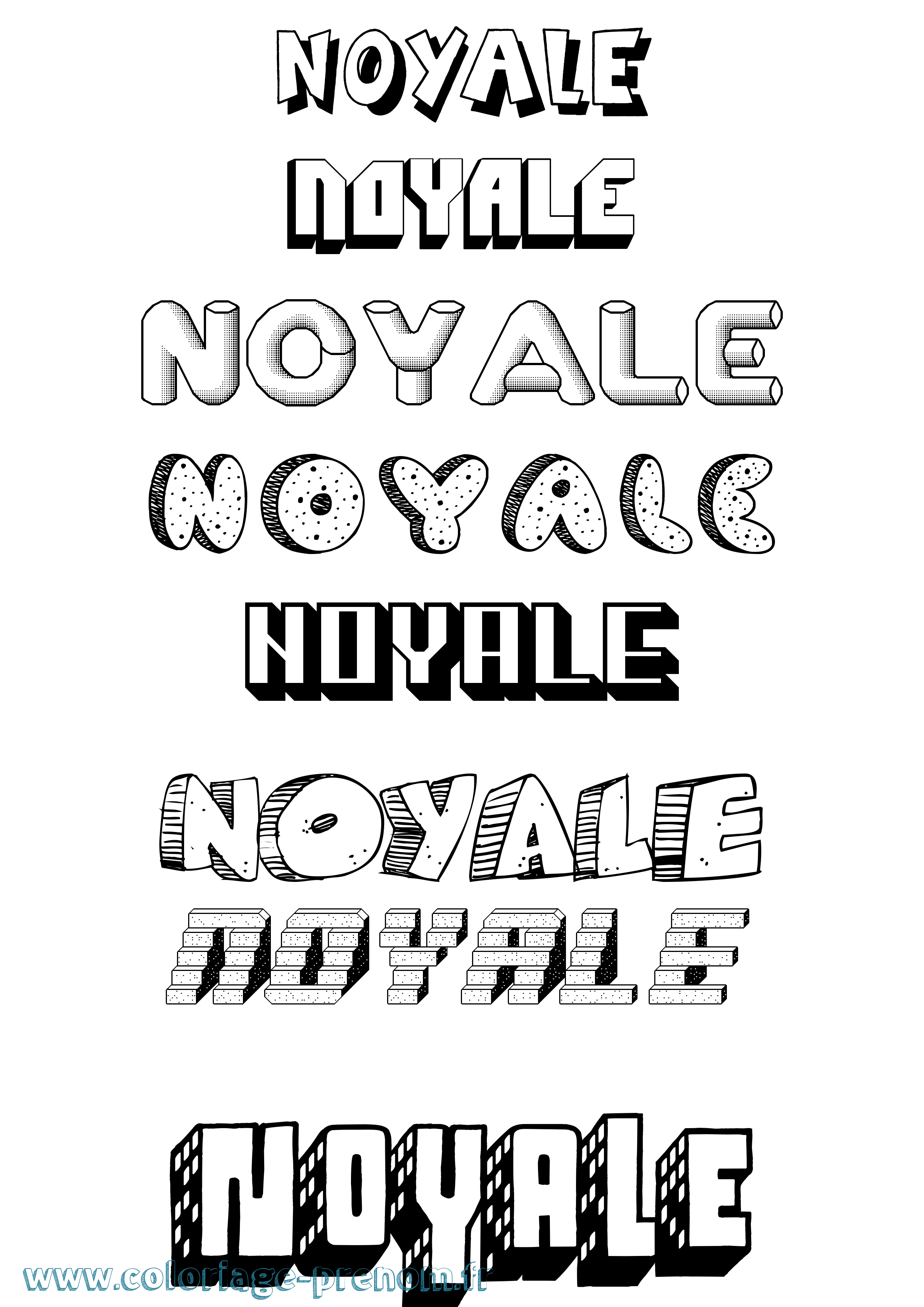 Coloriage Noyale Effet 3D Coloriage prénom Noyale Effet 3D