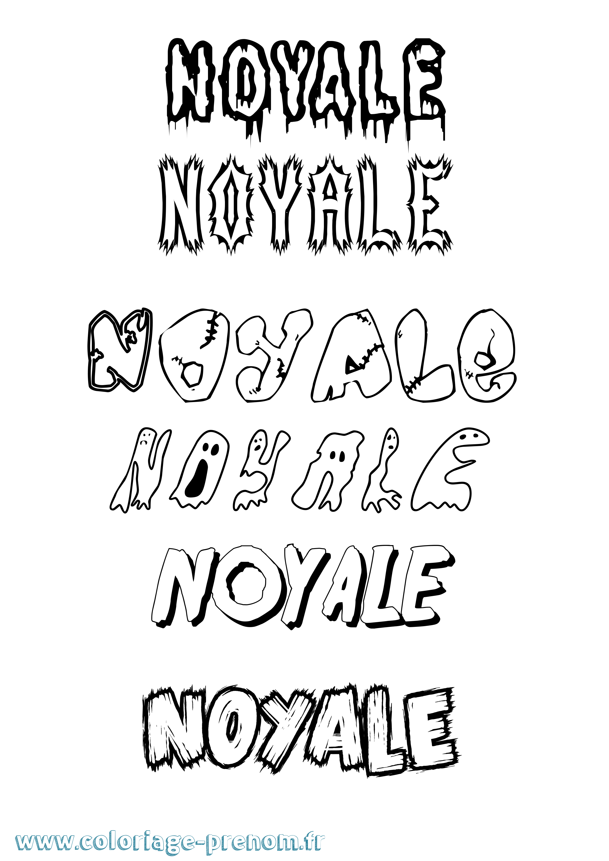 Coloriage Noyale Frisson Coloriage prénom Noyale Frisson