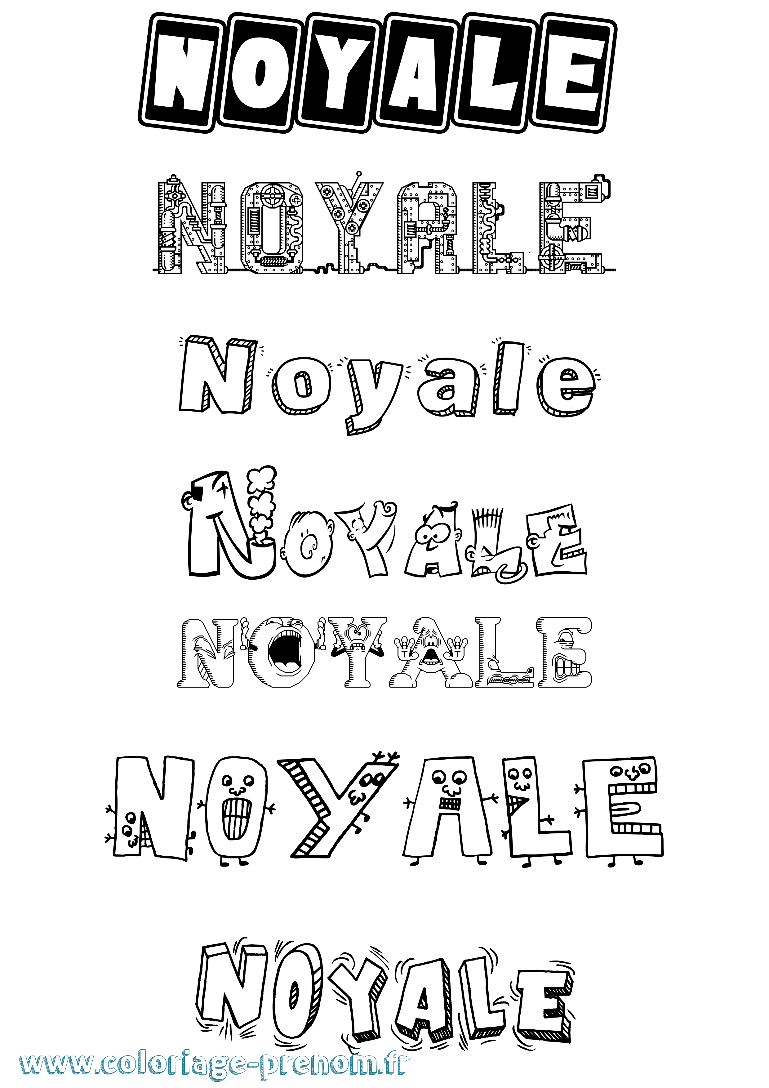 Coloriage Noyale Fun Coloriage prénom Noyale Fun