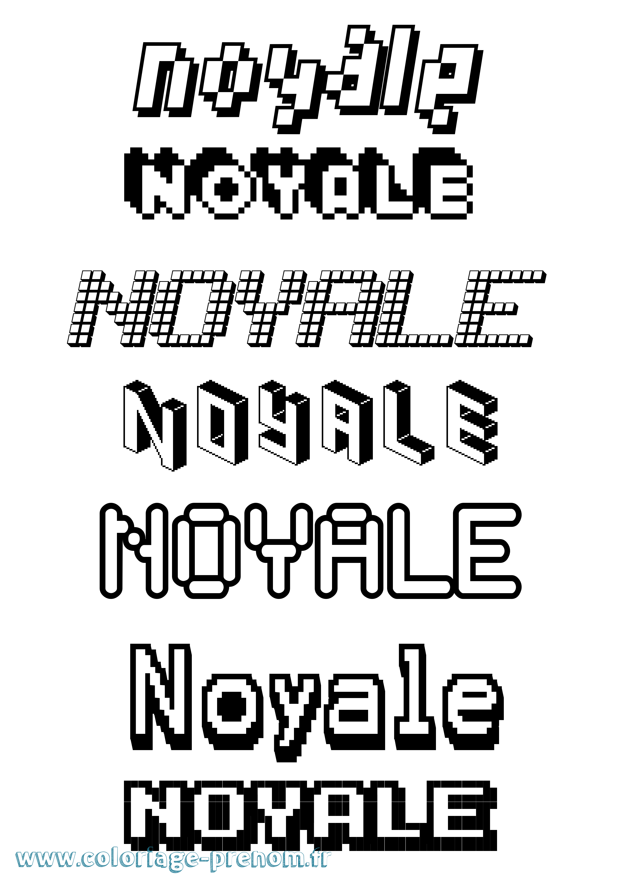 Coloriage Noyale Pixel Coloriage prénom Noyale Pixel