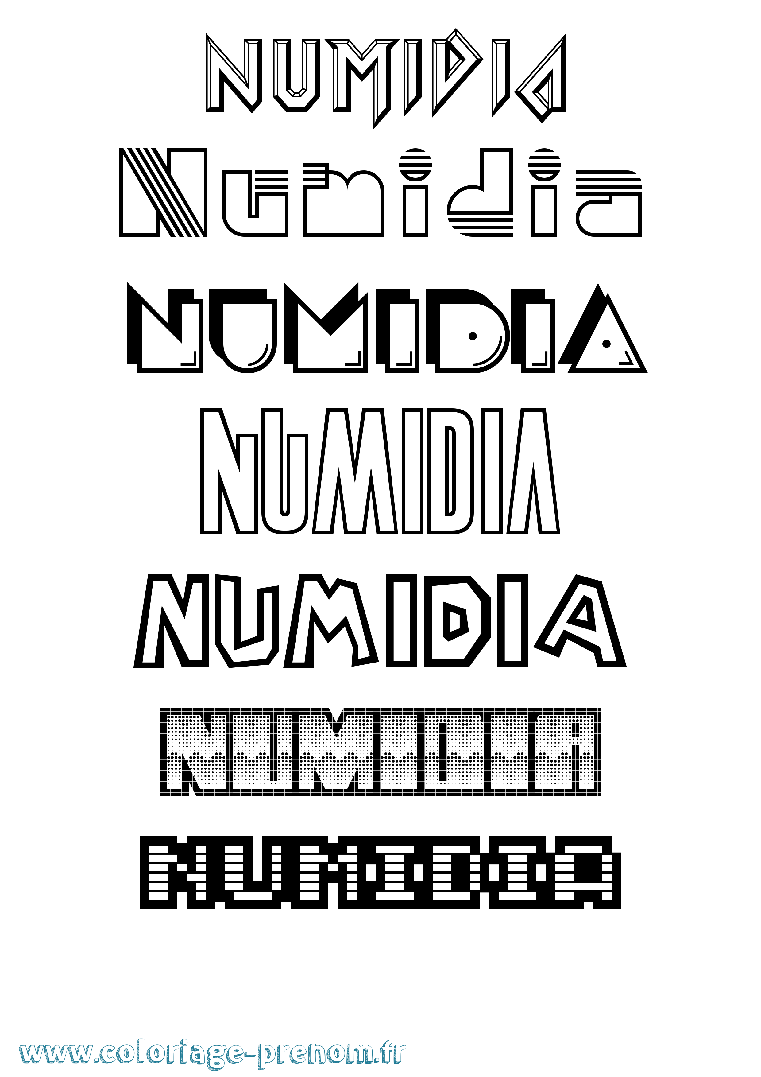 Coloriage Numidia Jeux Vidéos Coloriage prénom Numidia Jeux Vidéos