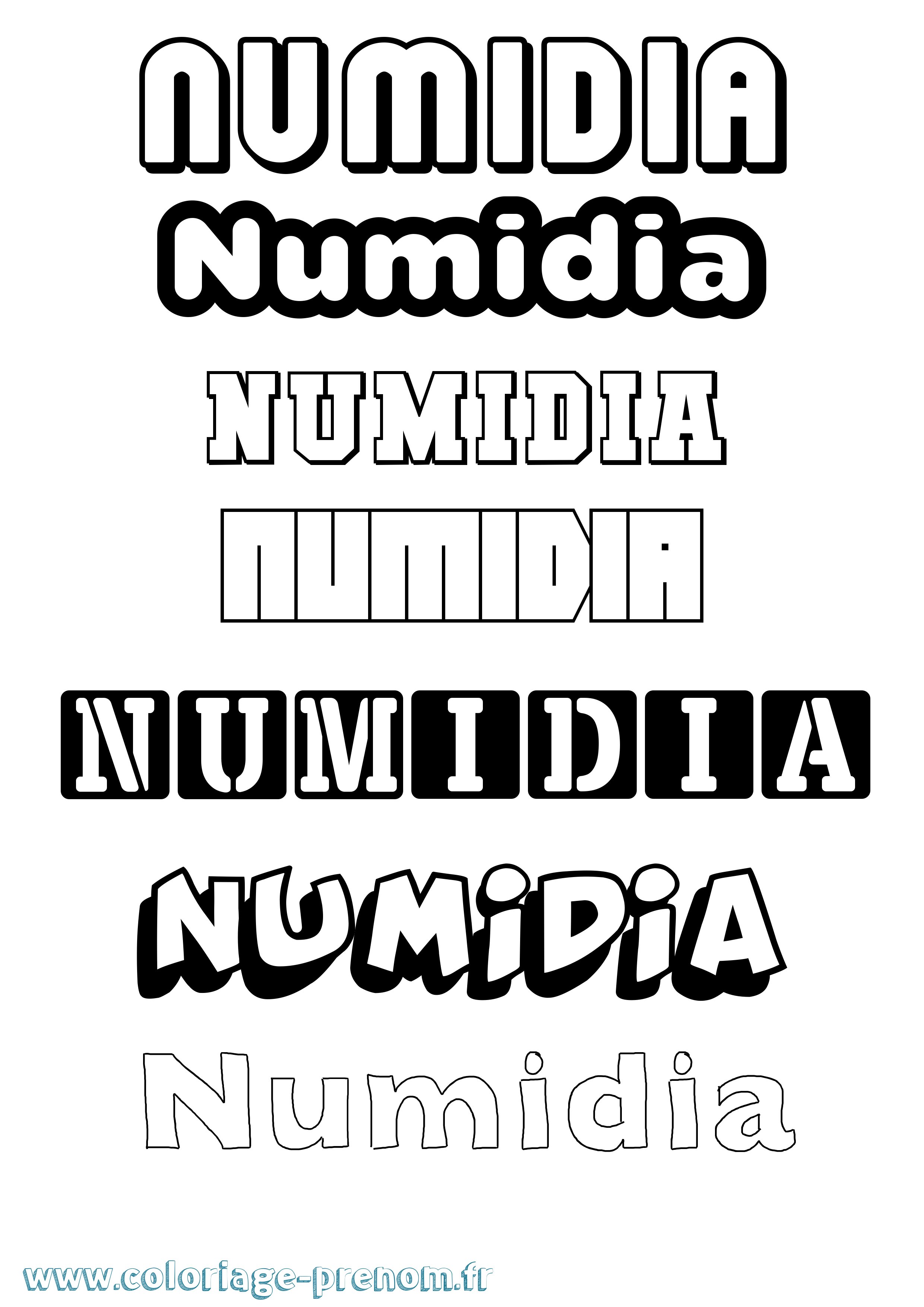 Coloriage Numidia Simple Coloriage prénom Numidia Simple