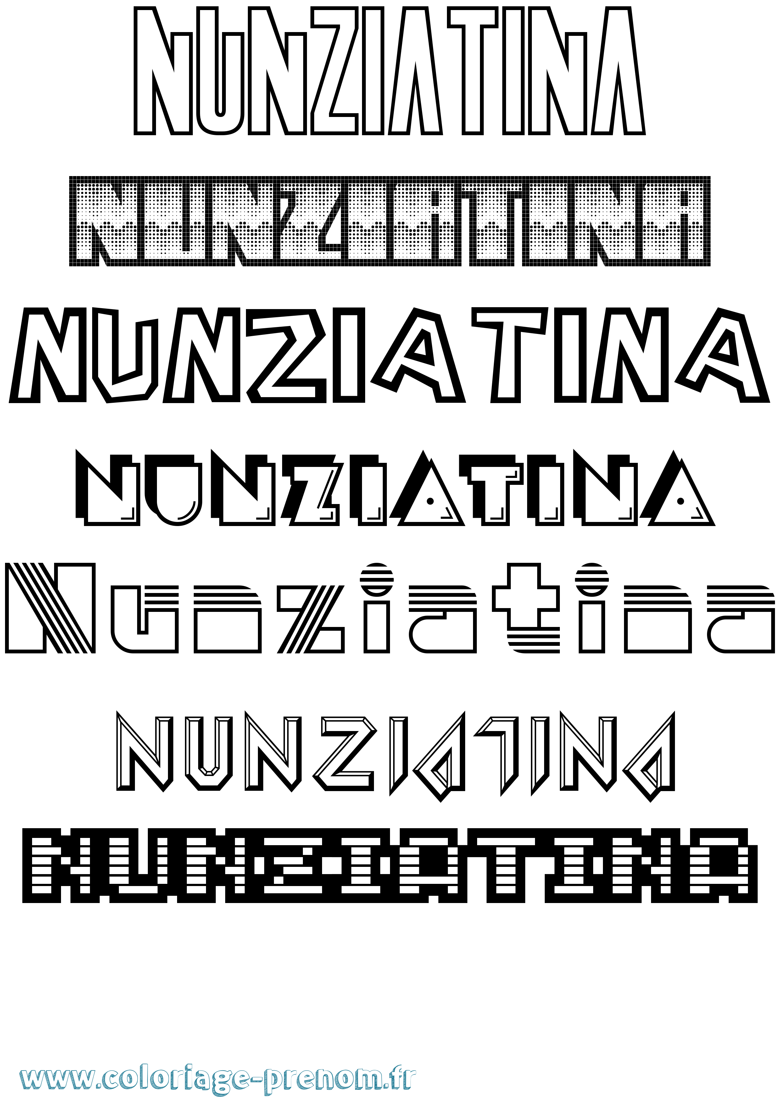 Coloriage Nunziatina Jeux Vidéos Coloriage prénom Nunziatina Jeux Vidéos