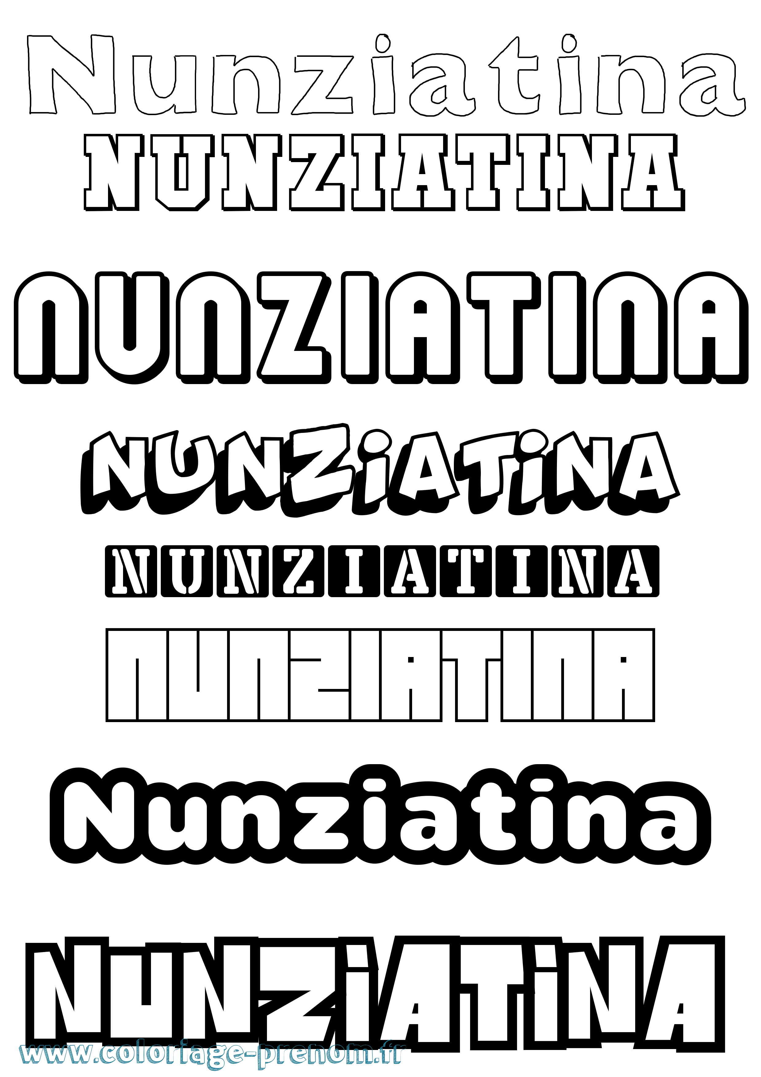 Coloriage Nunziatina Simple Coloriage prénom Nunziatina Simple