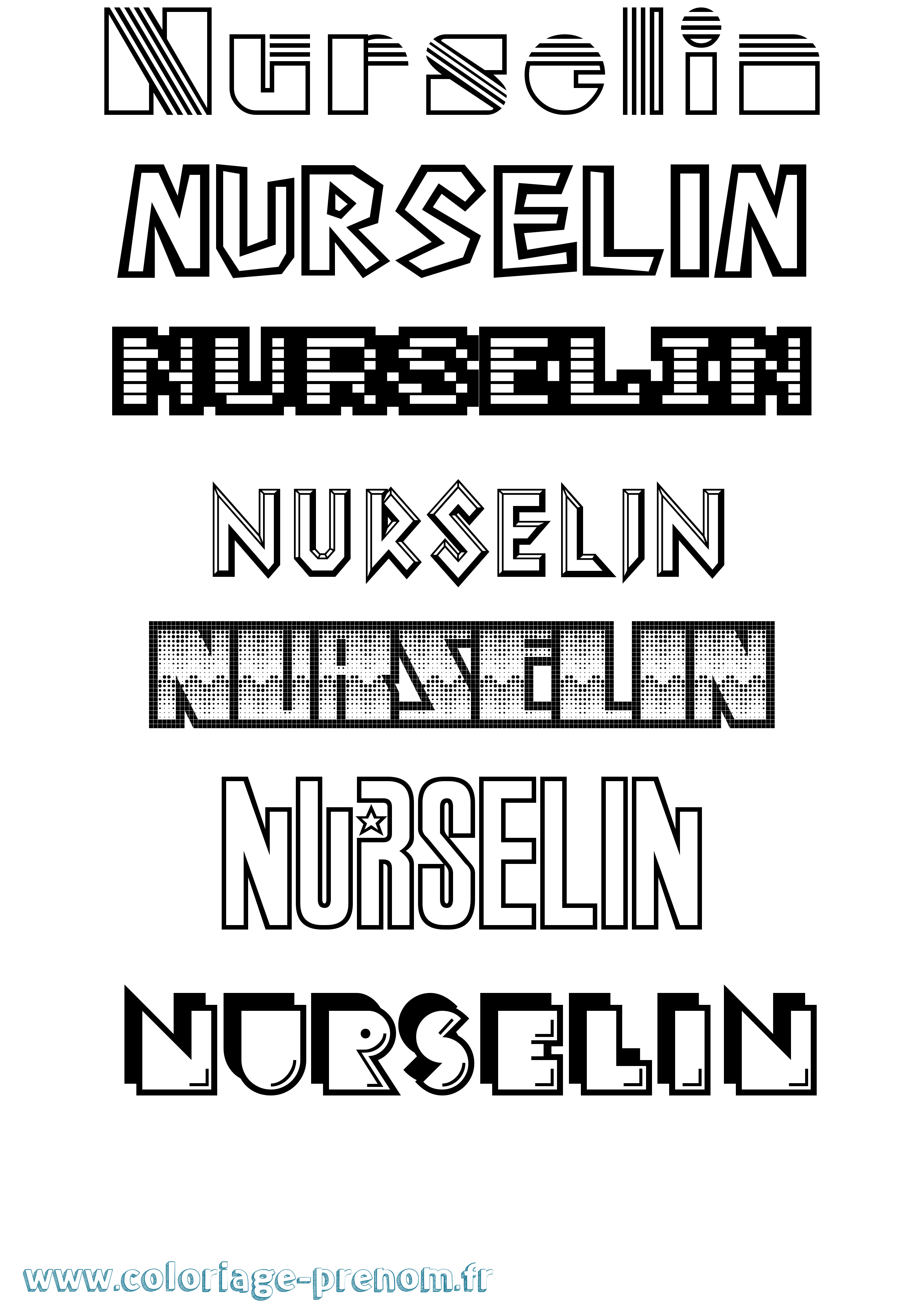 Coloriage Nurselin Jeux Vidéos Coloriage prénom Nurselin Jeux Vidéos