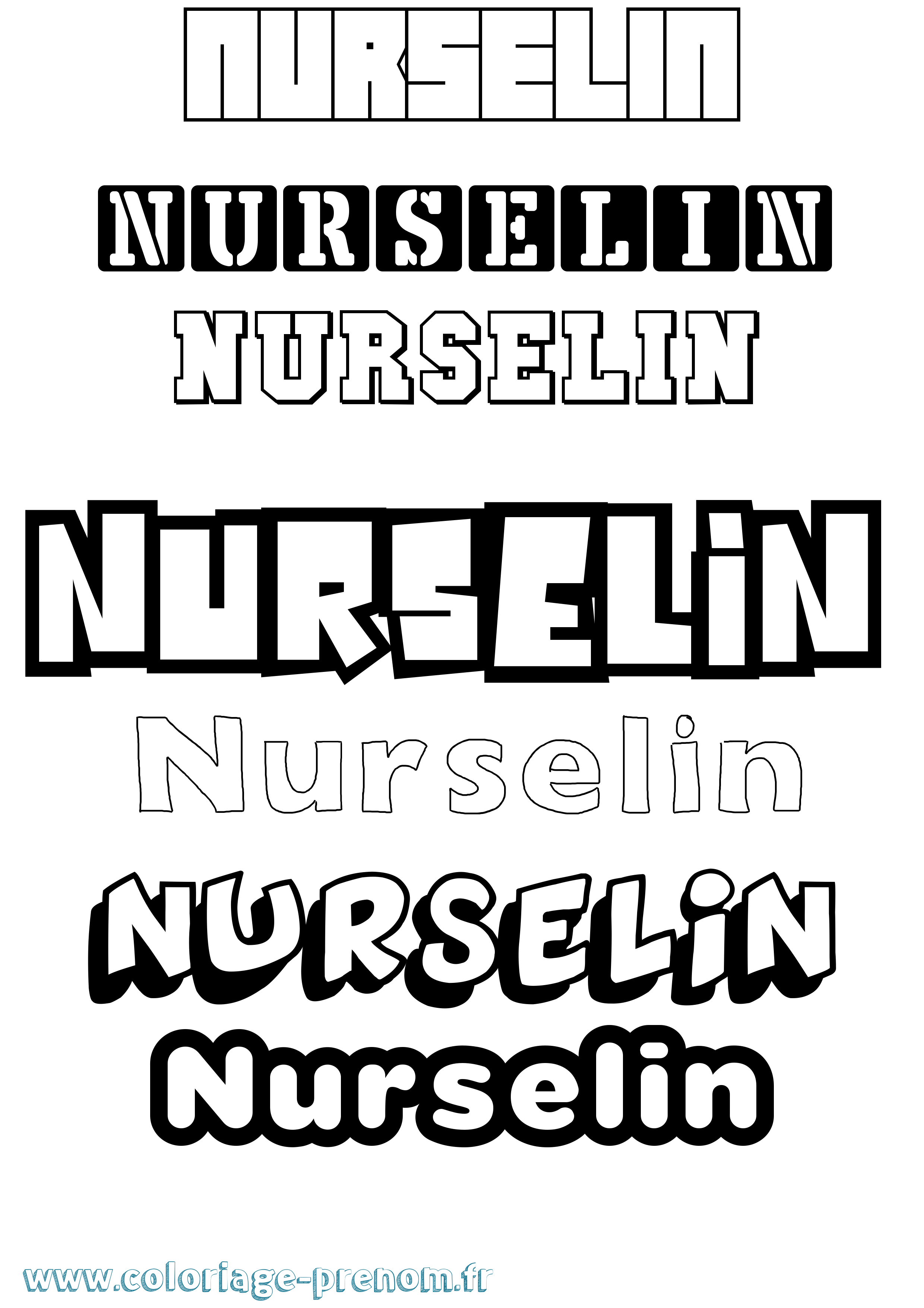 Coloriage Nurselin Simple Coloriage prénom Nurselin Simple