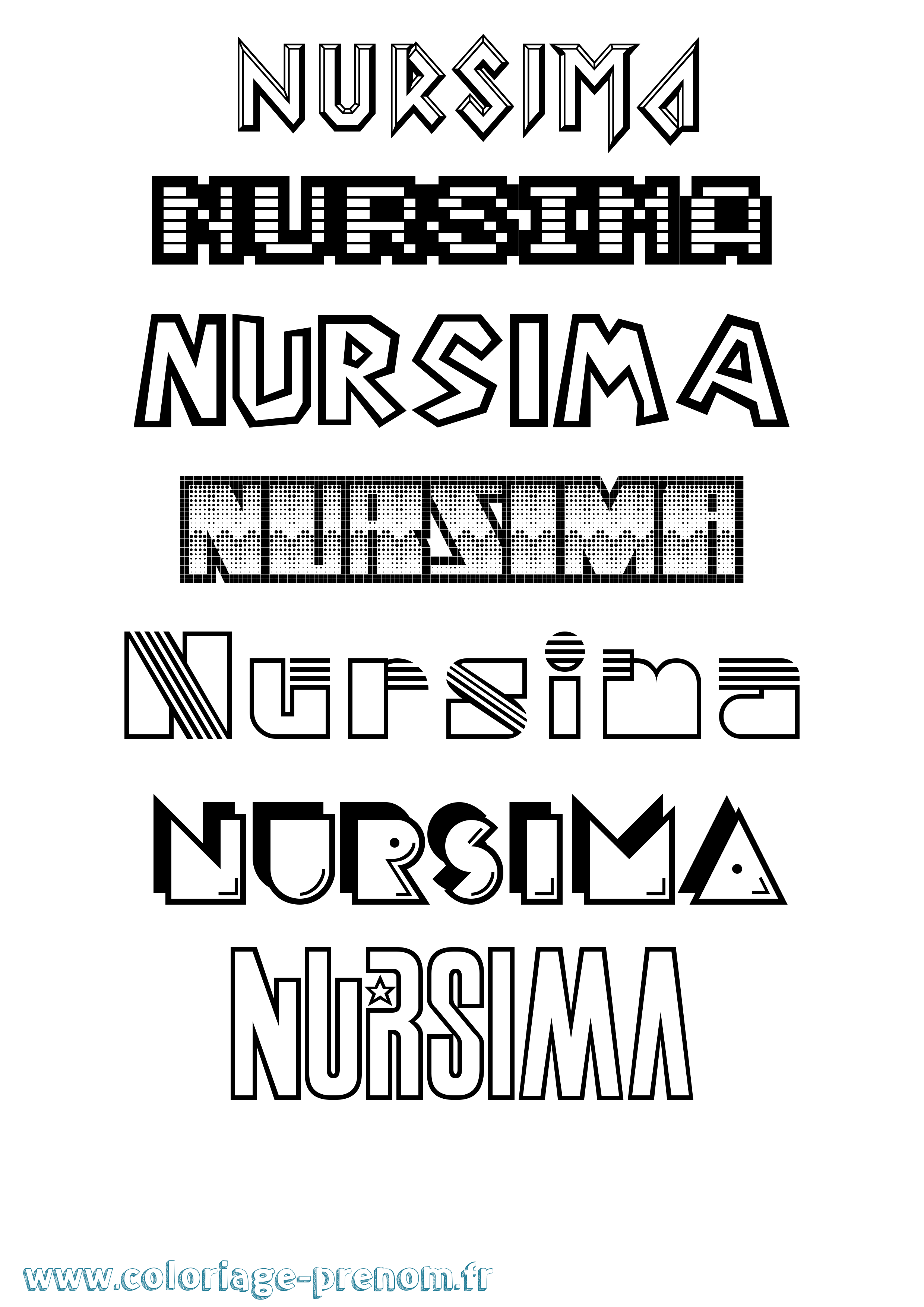 Coloriage Nursima Jeux Vidéos Coloriage prénom Nursima Jeux Vidéos