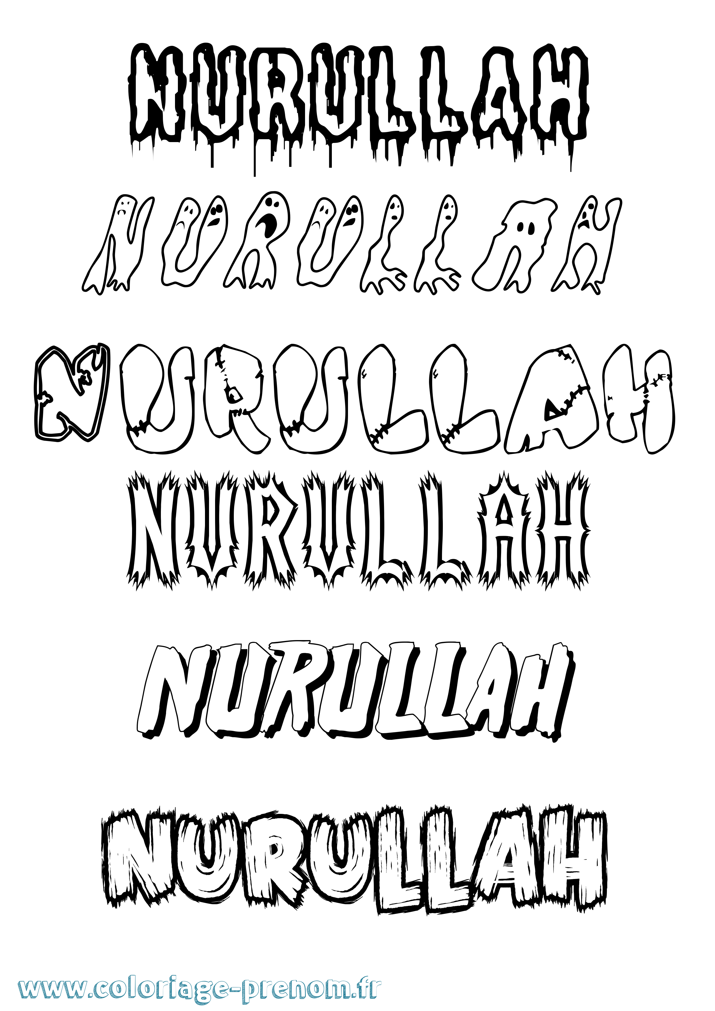 Coloriage Nurullah Frisson Coloriage prénom Nurullah Frisson
