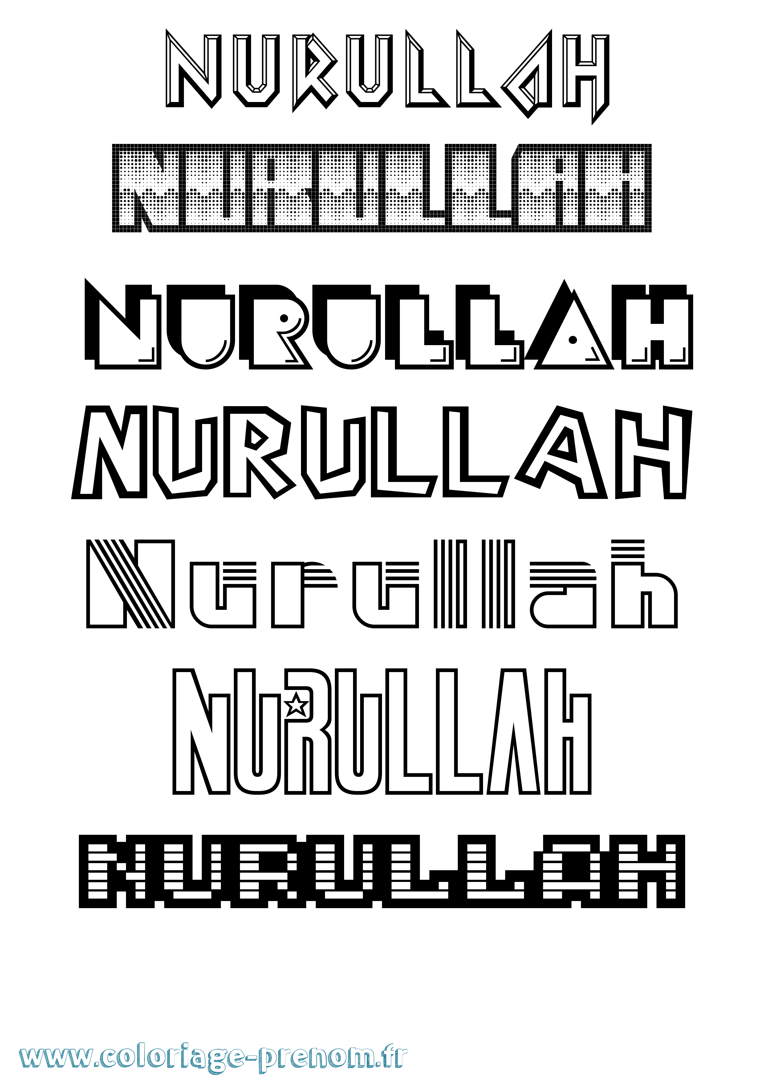 Coloriage Nurullah Jeux Vidéos Coloriage prénom Nurullah Jeux Vidéos