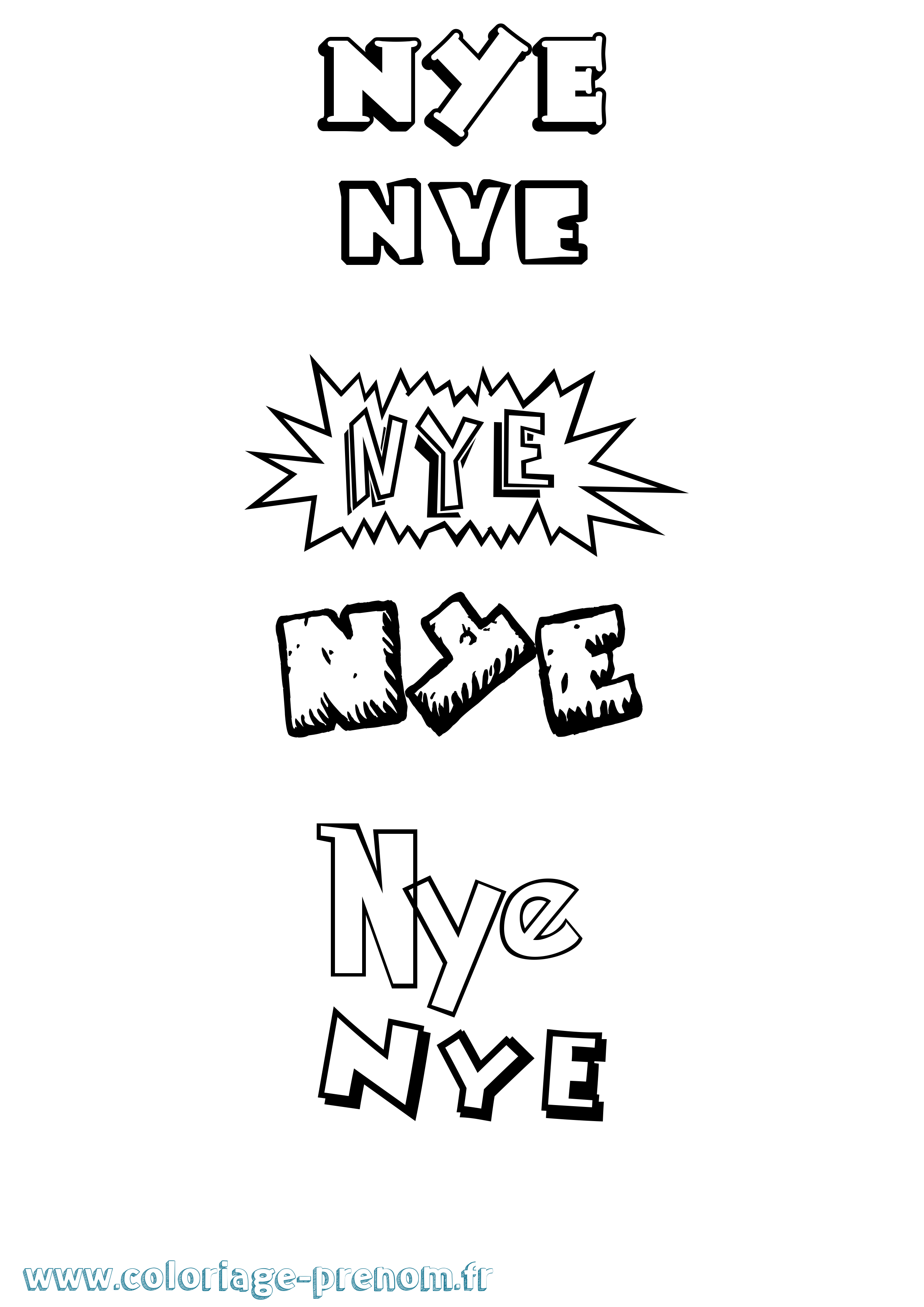 Coloriage Nye Dessin Animé Coloriage prénom Nye Dessin Animé