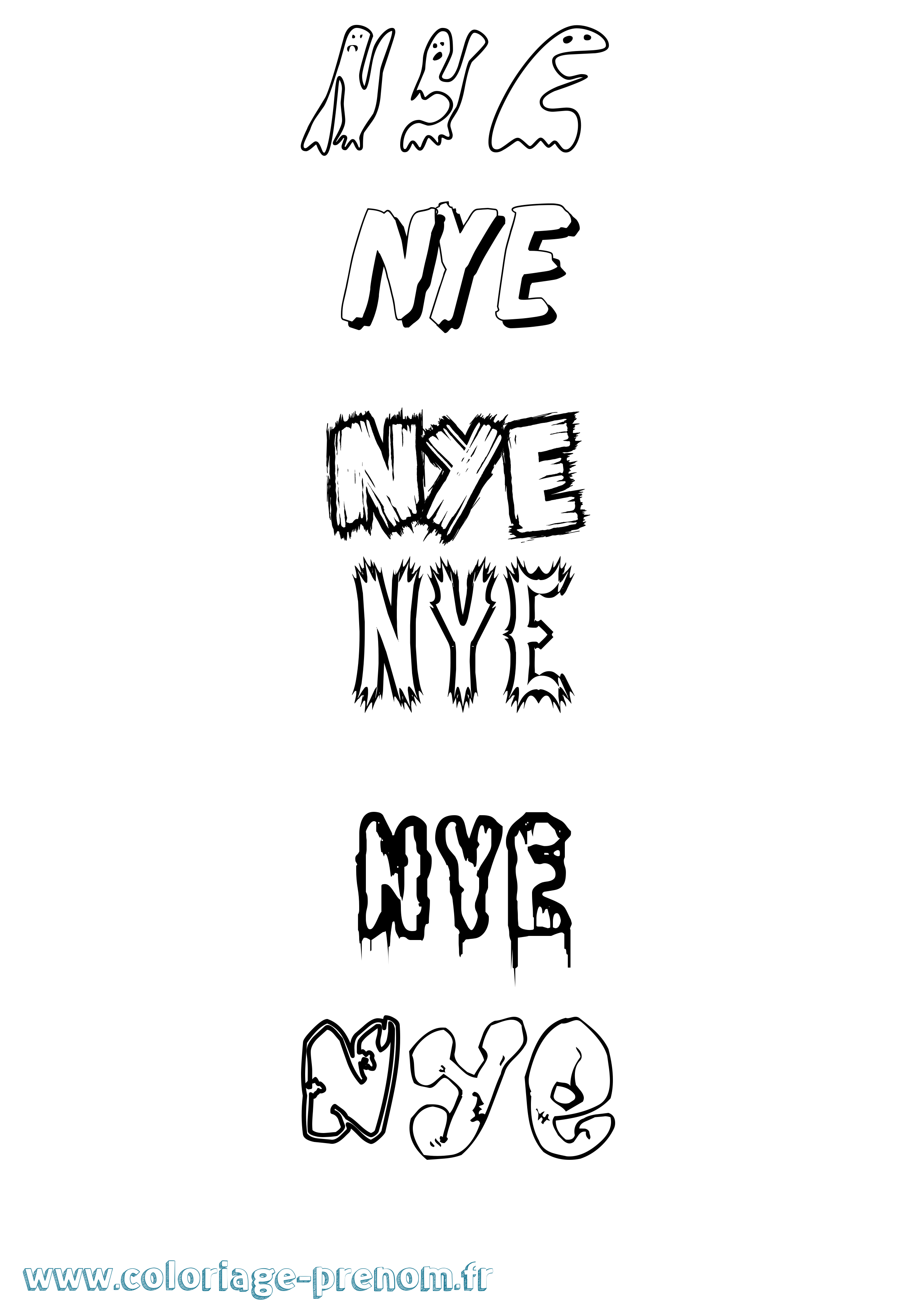 Coloriage Nye Frisson Coloriage prénom Nye Frisson