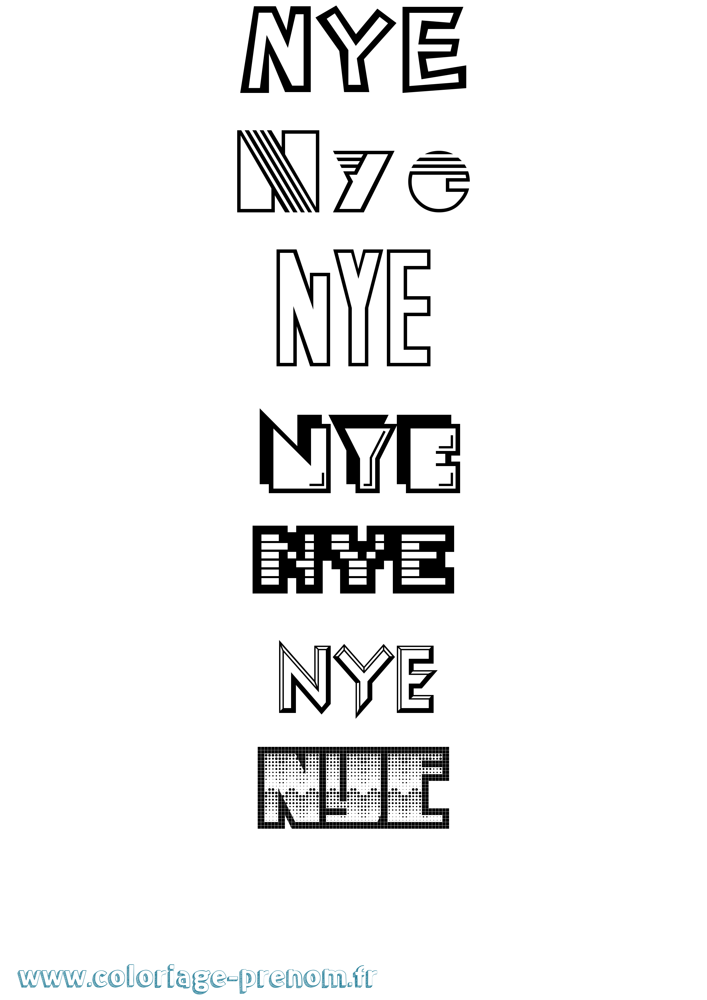 Coloriage Nye Jeux Vidéos Coloriage prénom Nye Jeux Vidéos