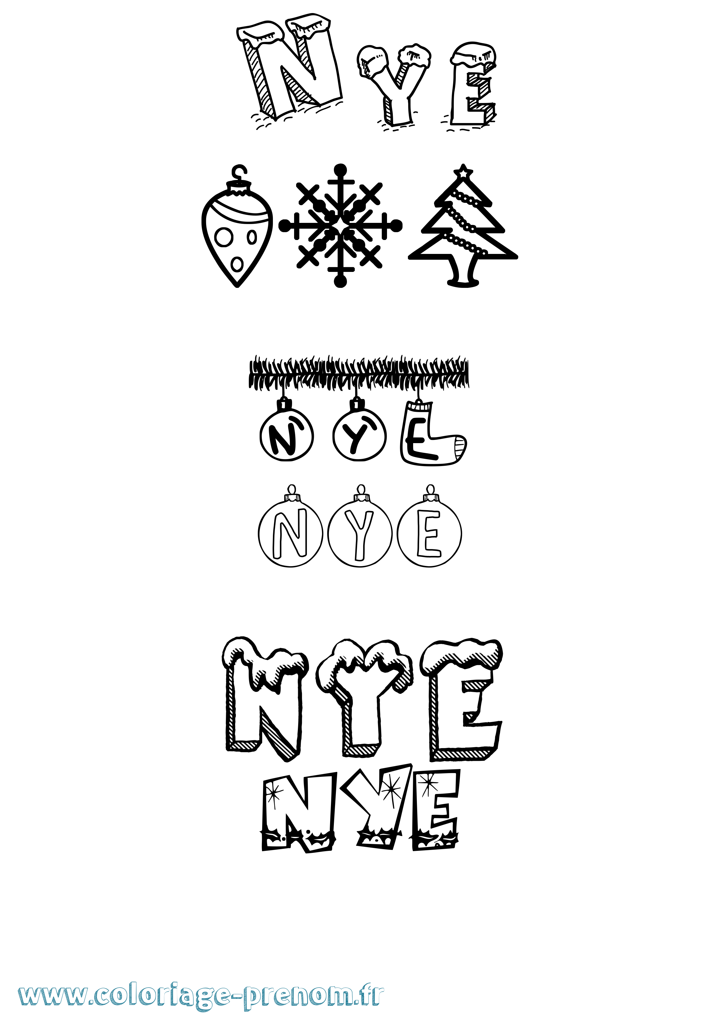 Coloriage Nye Noël Coloriage prénom Nye Noël