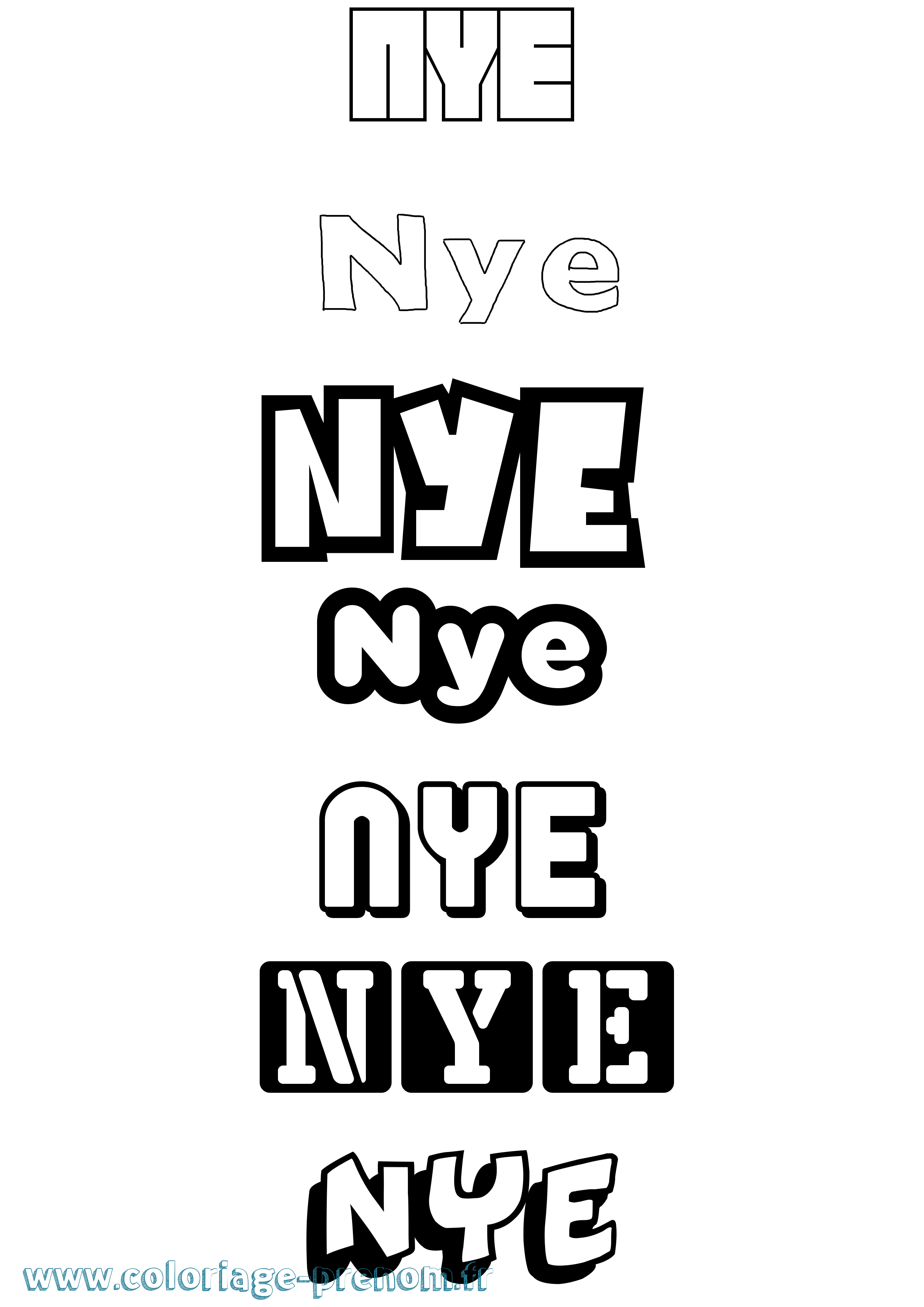 Coloriage Nye Simple Coloriage prénom Nye Simple