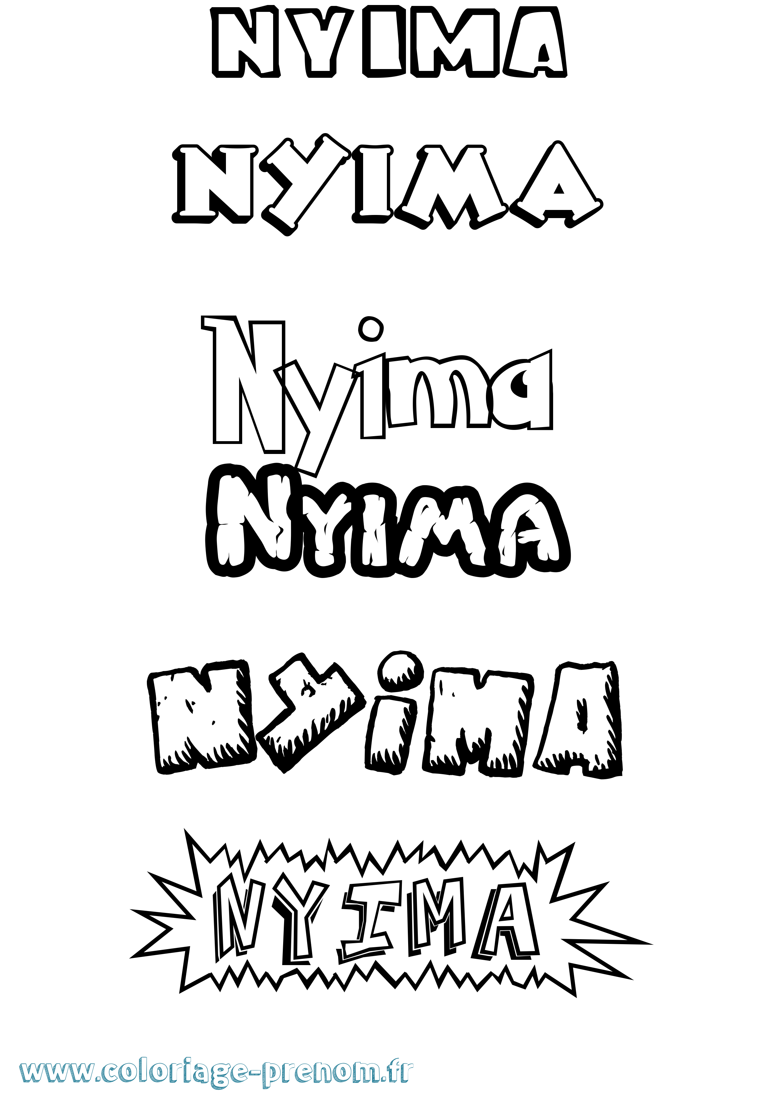 Coloriage Nyima Dessin Animé Coloriage prénom Nyima Dessin Animé